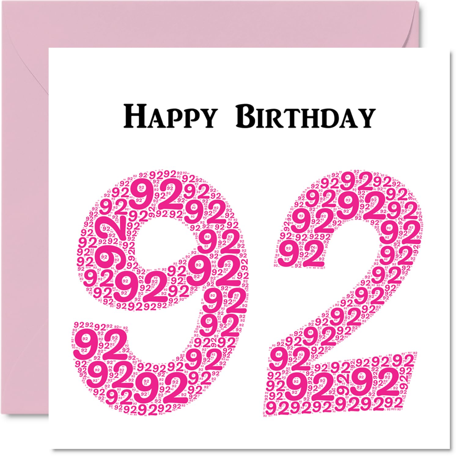 Fun 92nd Birthday Cards for Woman - Shapecloud - Happy Birthday Card for Great Grandad Grandpa Nanny Grandma Nan Gran Granny Dad Mum, 145mm Greeting Cards, Fun Card