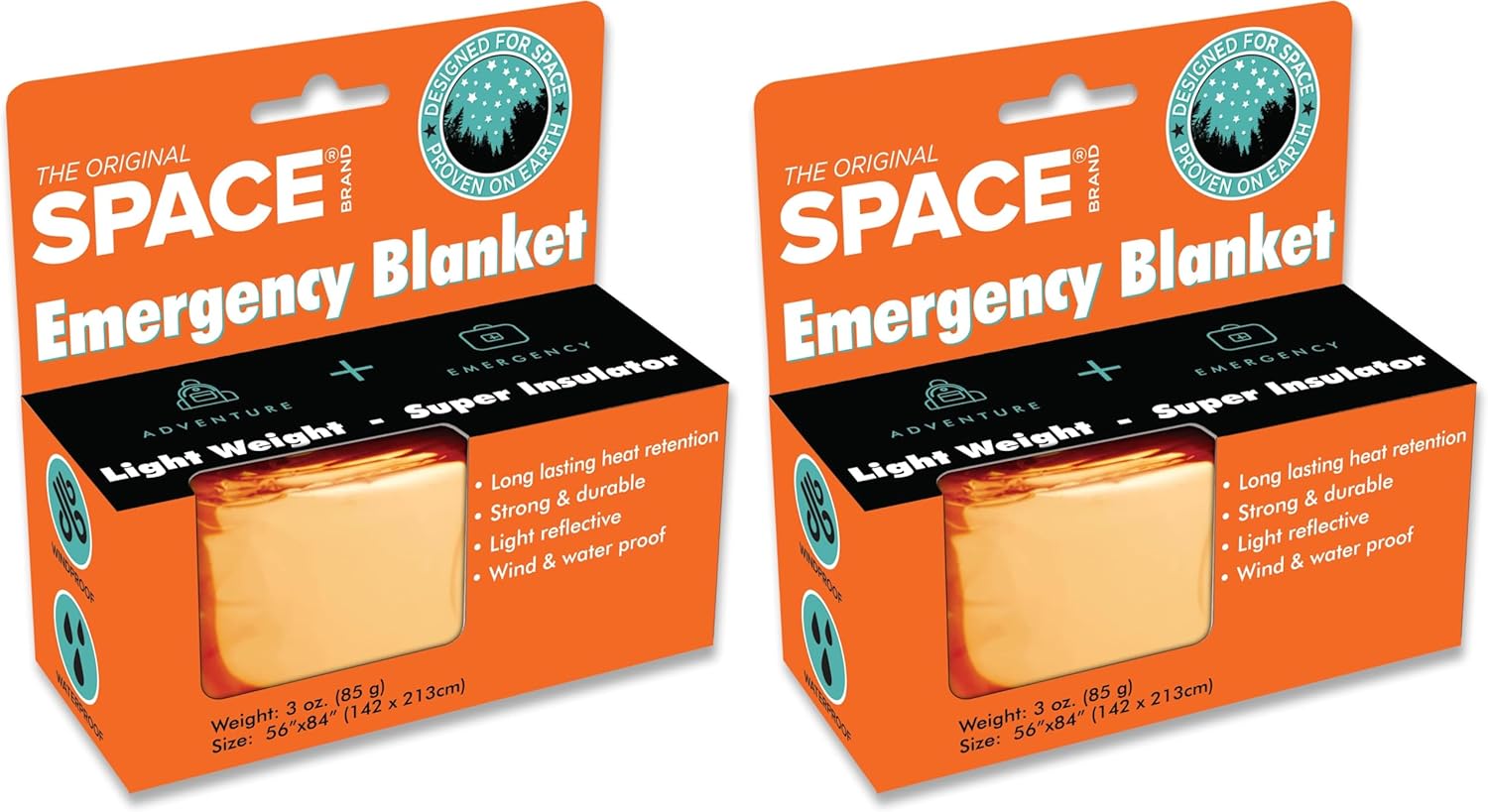 Durable Orange/Silver Space Emergency Blanket – Waterproof & Windproof Durable Orange/Silver Space Emergency Blanket – Waterproof & Windproof