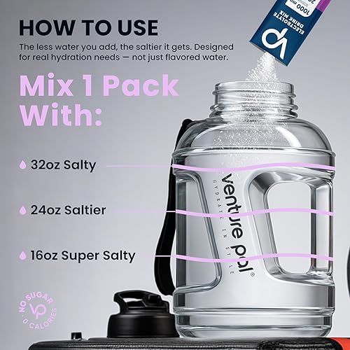 Miniatura 7 de Venture Pal Paquetes de polvo de electrolitos sin azúcar con alto contenido de sodio, paquetes de hidratación con sodio, potasio y magnesio, cero