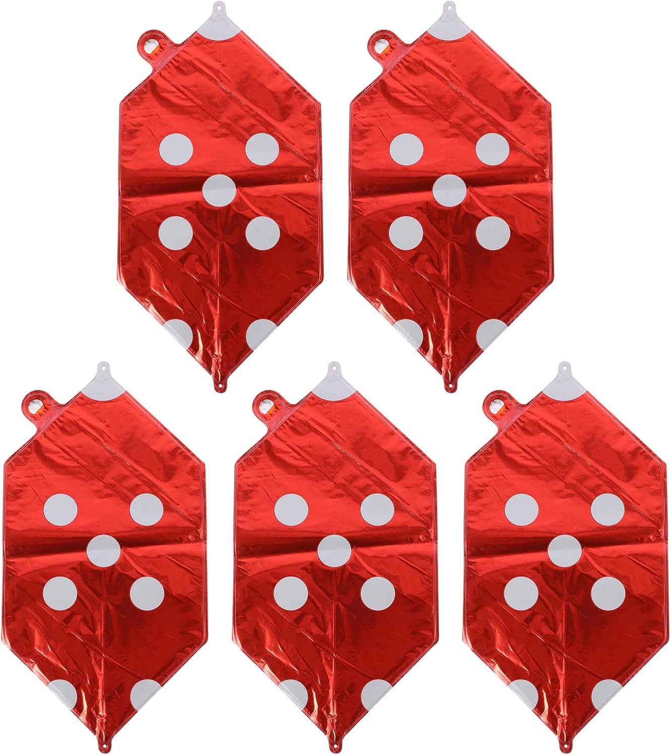 5Pcs Cube Dice Balloons Aluminum Foil Balloons Theme Party Decor Poker Party Decor Game Night Decor (Red)