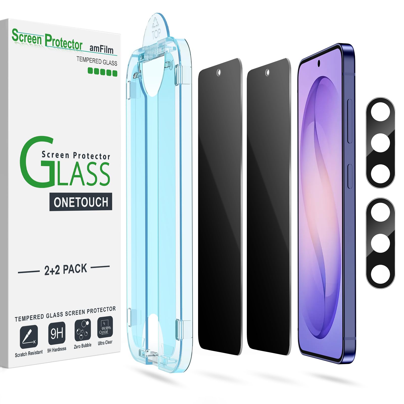 amFilm OneTouch for Samsung Galaxy S24+ Plus Privacy Screen Protector 2026