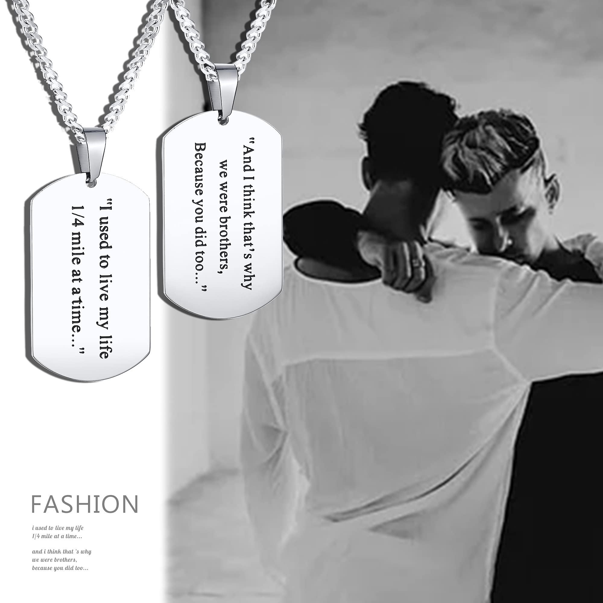 Vnoxpersonalized Picture Name Necklace Engraving Stainless Steel