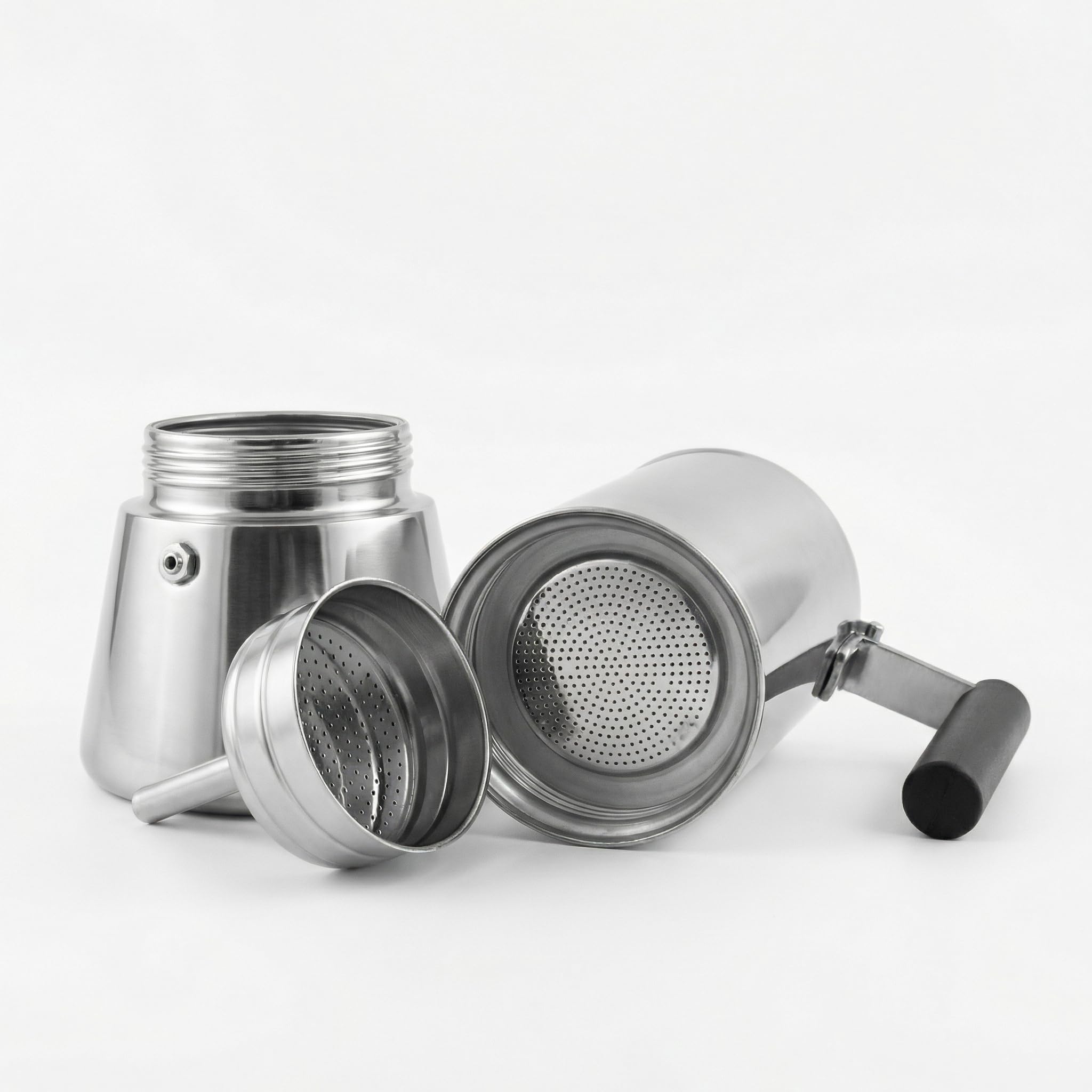 Cafetera Italiana Full Inducción de Acero Inoxidable Robusto | Máxima Durabilidad y Sabor Intenso | Moka Premium para Vitro, Gas y Eléctrica | 2/4/6/10 Tazas (6.0, Tazas)