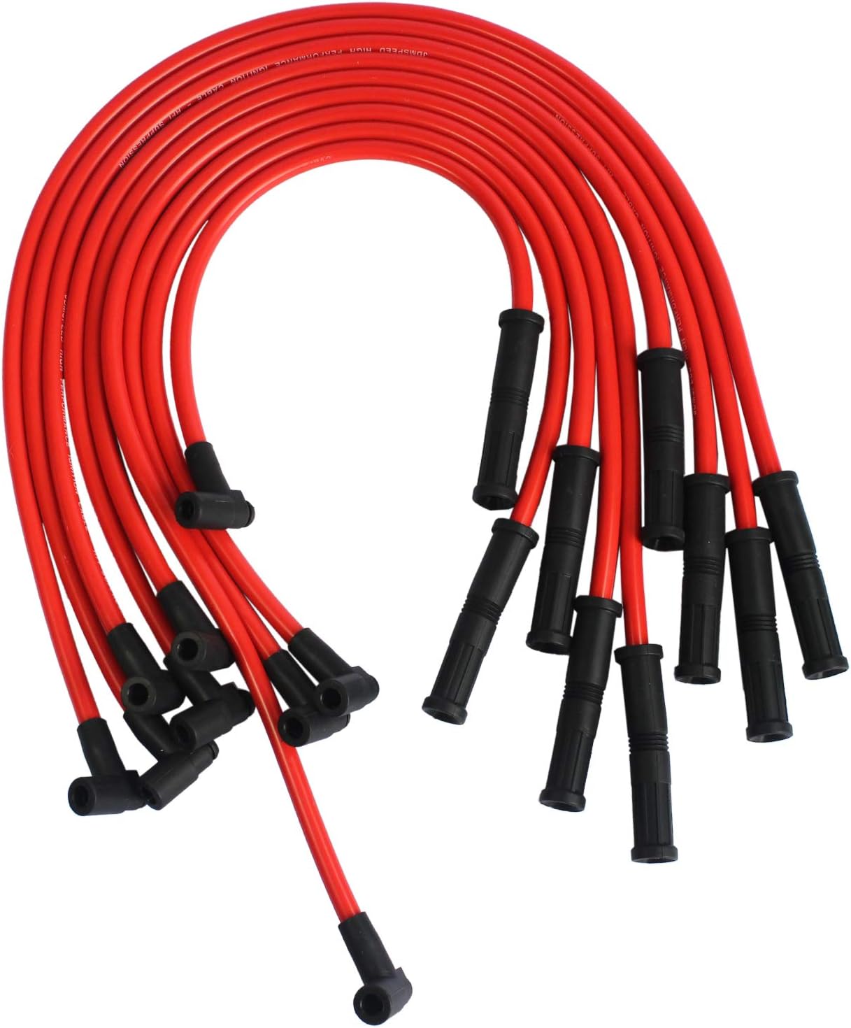 JDMSPEED New HEI Spark Plug Wires Set 90 to Straight Compatible with SBC BBC 350 383 400 454 V8 10.5mm