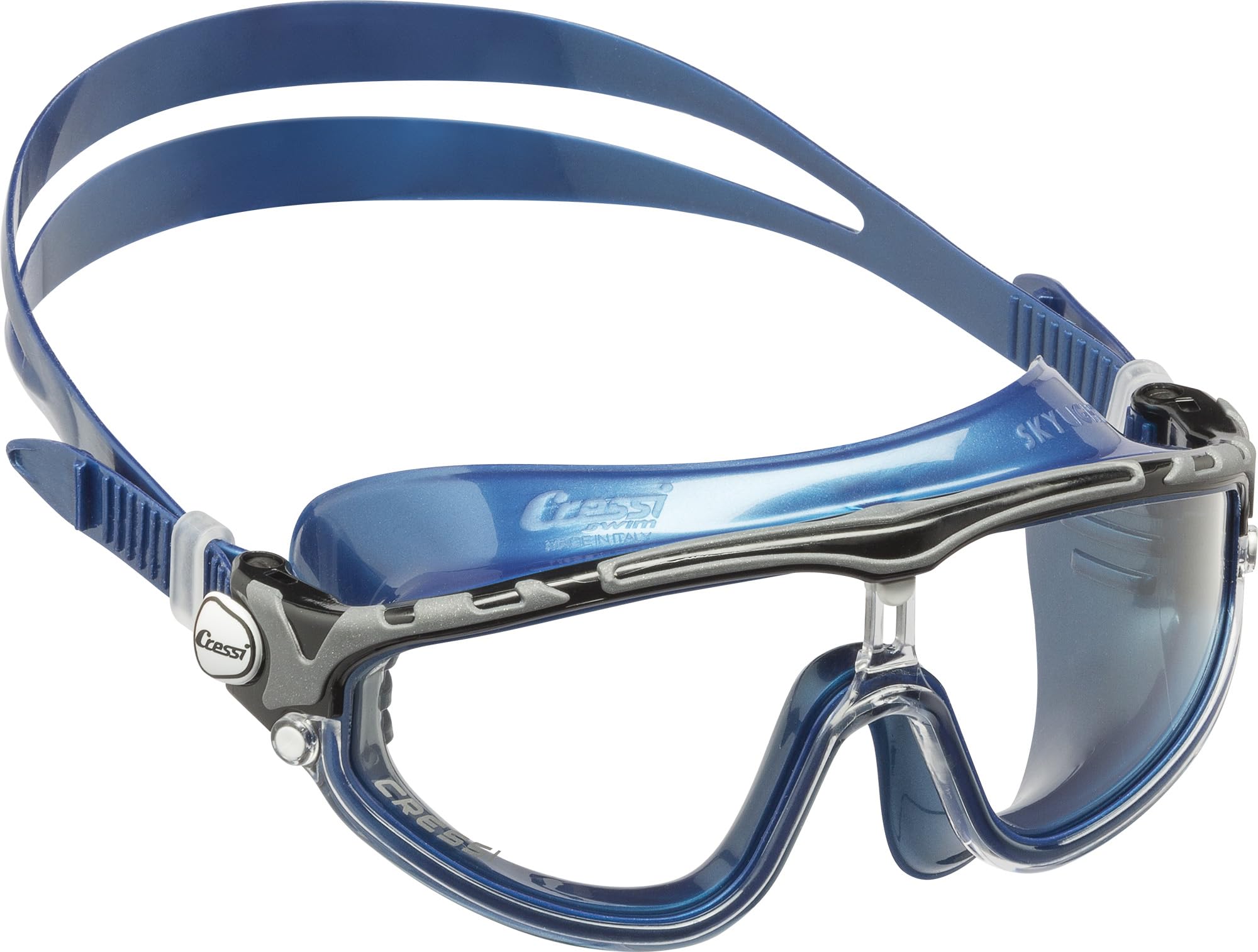 CRESSI dal 1946 - Skylight Goggles - Occhialini Maschera Mono Lente per Nuoto Adulto Ampia Visione Anti Fog Anti Graffio Protezione UV - Taglia Unica