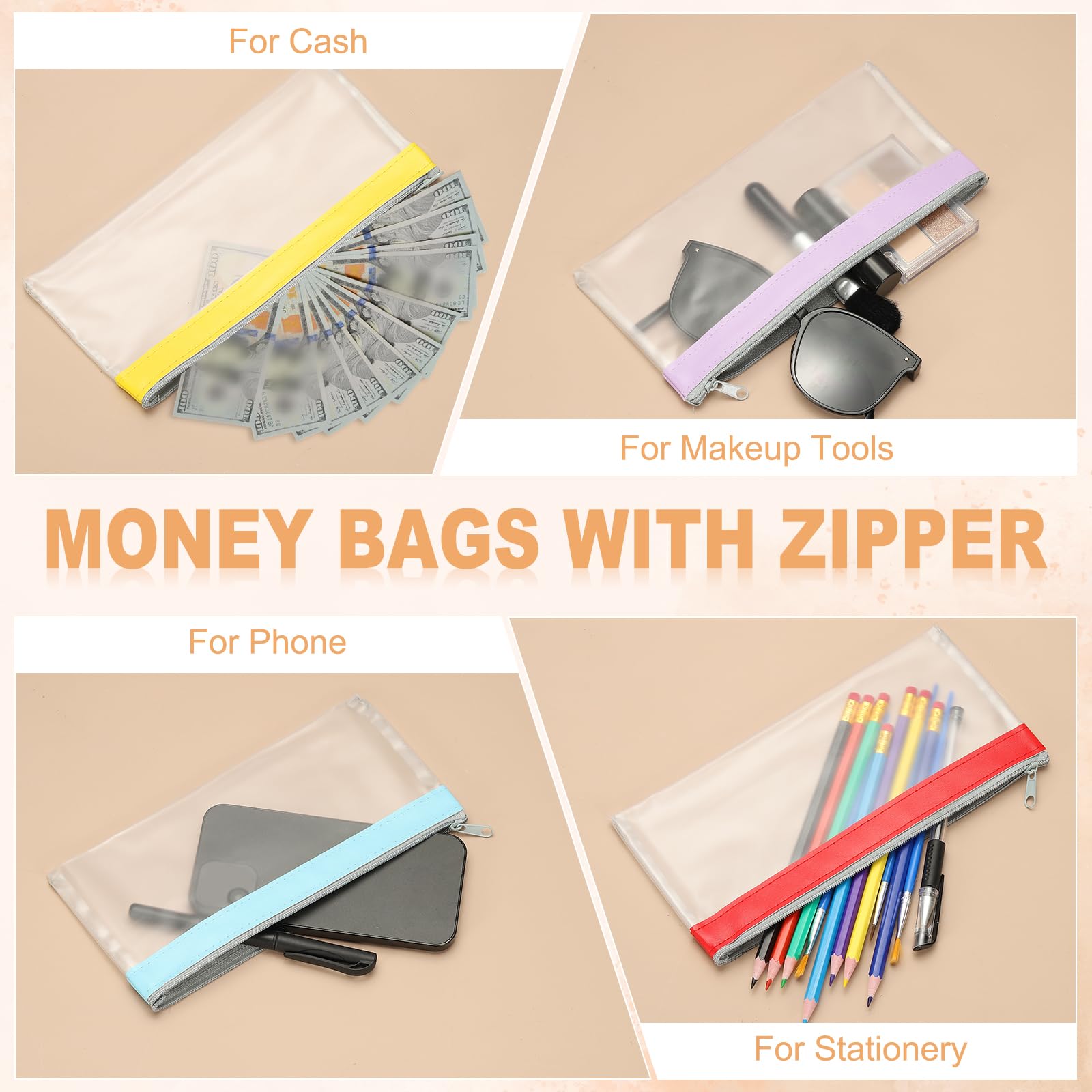 PATIKIL 8.7x3.9 Inch Money Bags with Zipper - Image 4
