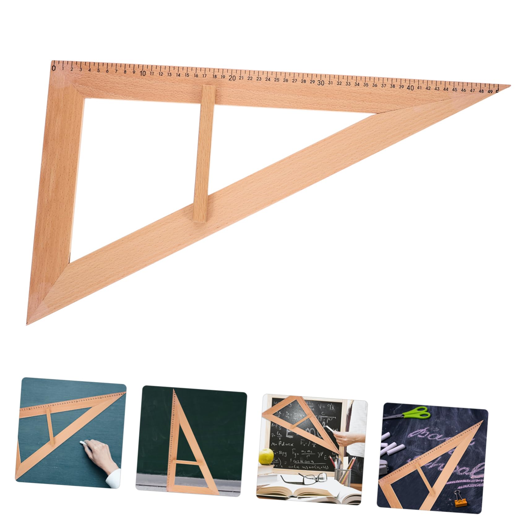 TEHAUX 3piezas Regla De Madera para Medir Mango Herramienta De Enseñanza para Aulas Regla Geométrica para Maestros Útil para Ilustrar Conceptos Clase Equipo De Medición Educativo