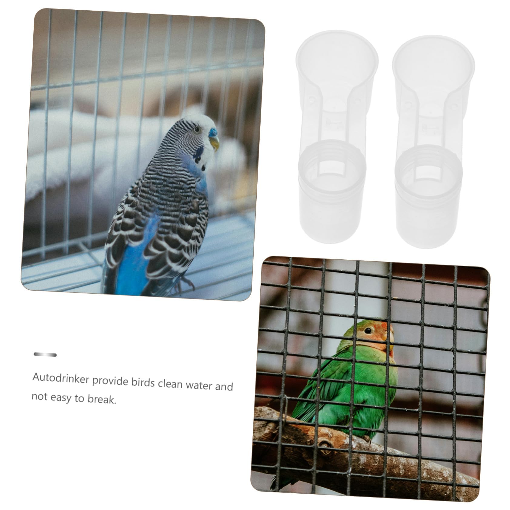 ORFOFE Abbeveratoio per Uccelli 10 Pezzi in Plastica Bianca Doppia Porta, Bevitore Autodrink Resistente per Pappagalli e Piccioni, per Casa e Negozio di Animali