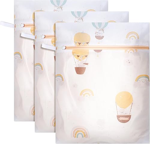 3 bolsas de lavado de lencería medianas con lazo para colgar, bolsas de malla para lavandería para lavar prendas delicadas, bolsas de lavandería