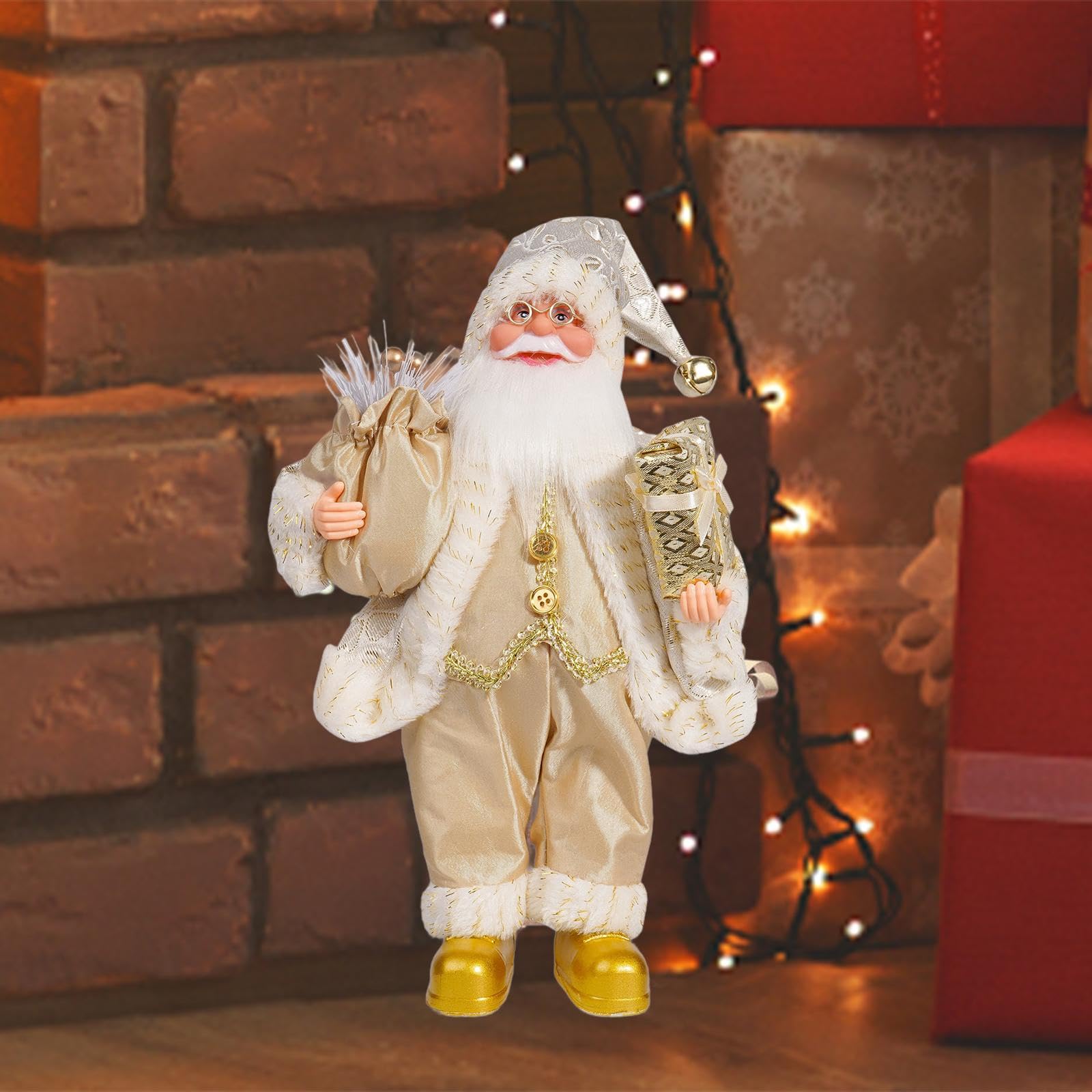 Amazon.co.jp: Milageto クリスマス サンタクロース 置物 飾り