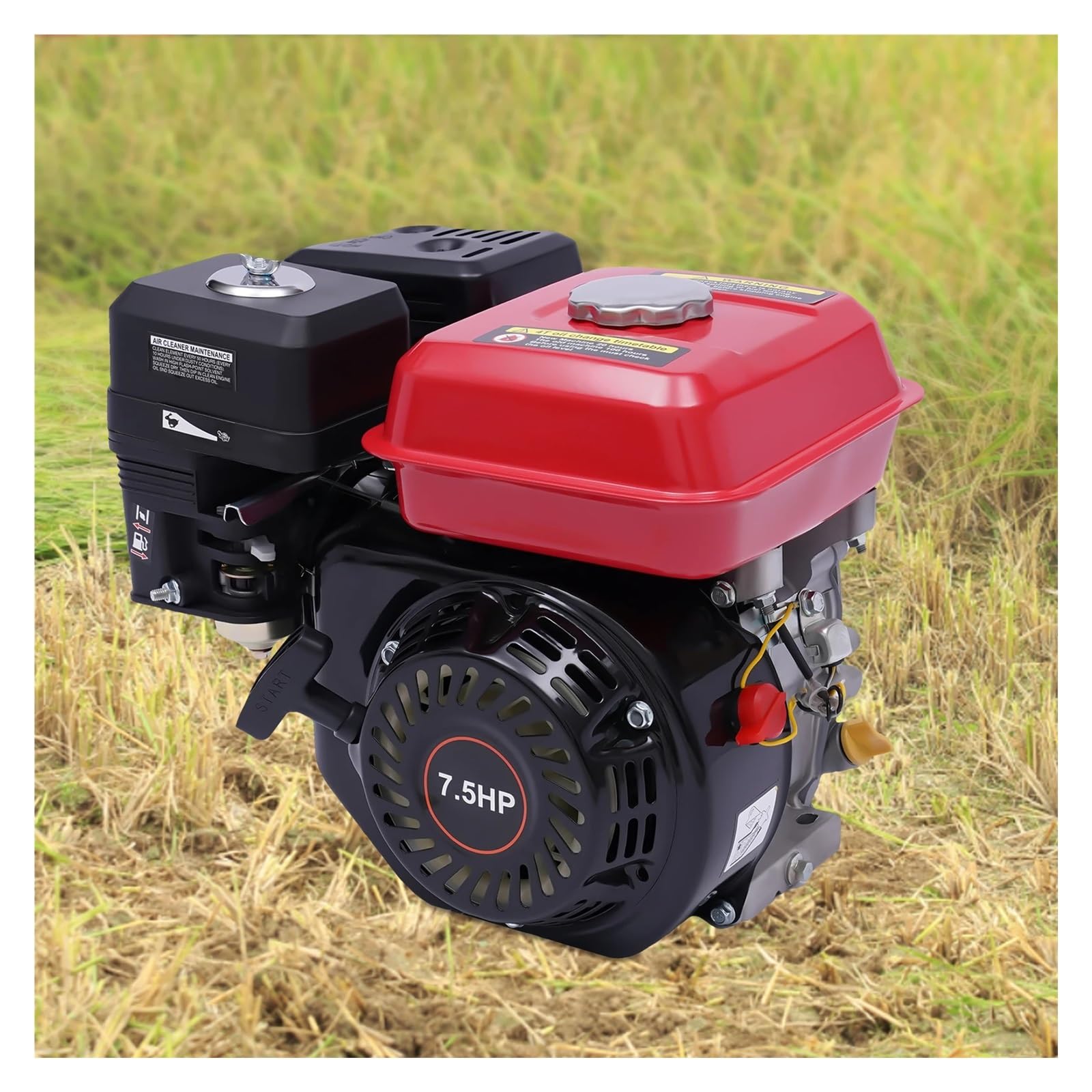 Motor De Gasolina 4 Tiempos, 4000 W, 7,5 HP, Arranque Manual, Refrigeración por Aire Multiusos Rendimiento Potente