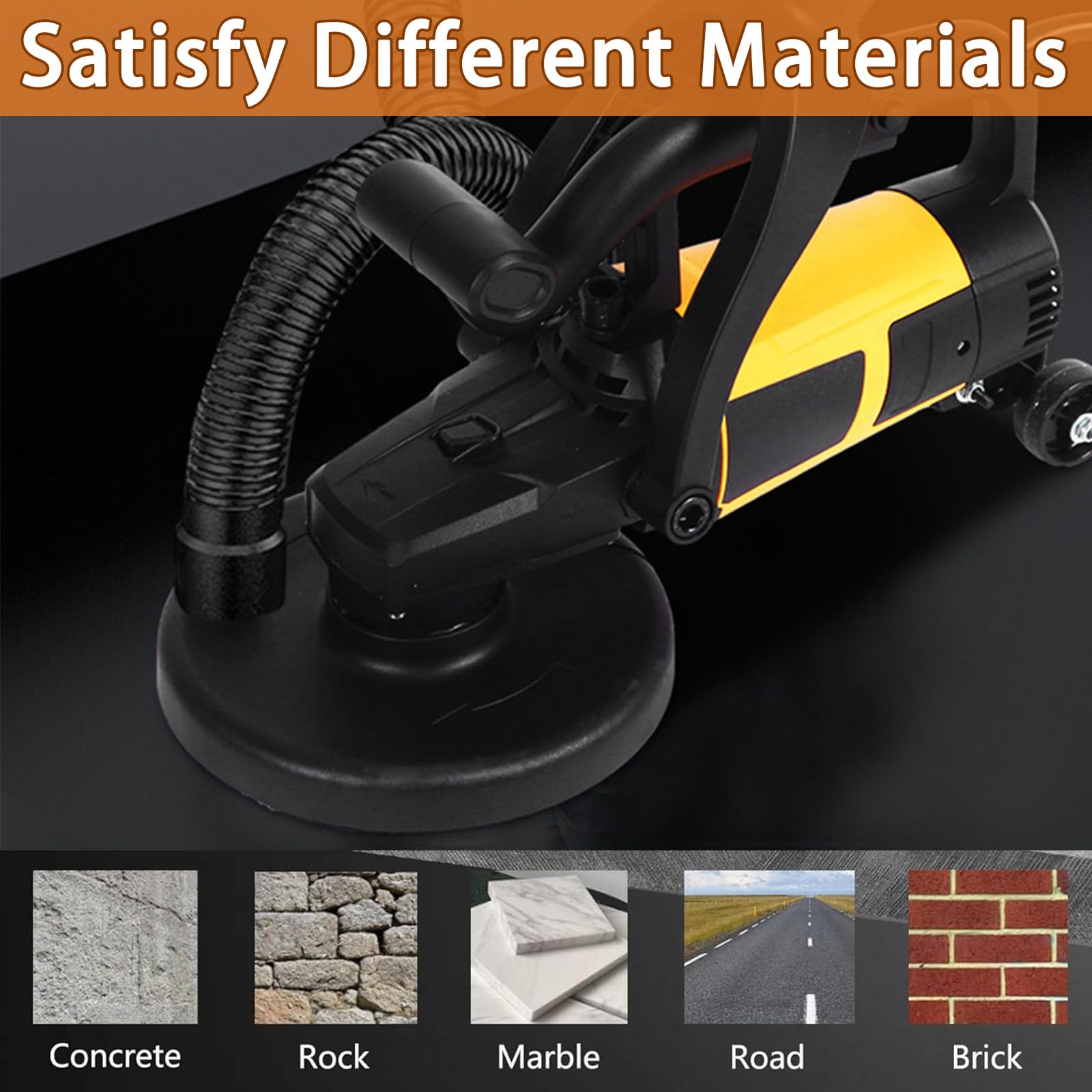 Ponceuse Beton, Ponceuse Murale 1100W Meuleuse à Béton 2800 tr/min Ø180mm Disque de Ponçage Ponceuse Platre pour Murs et Sols en Béton