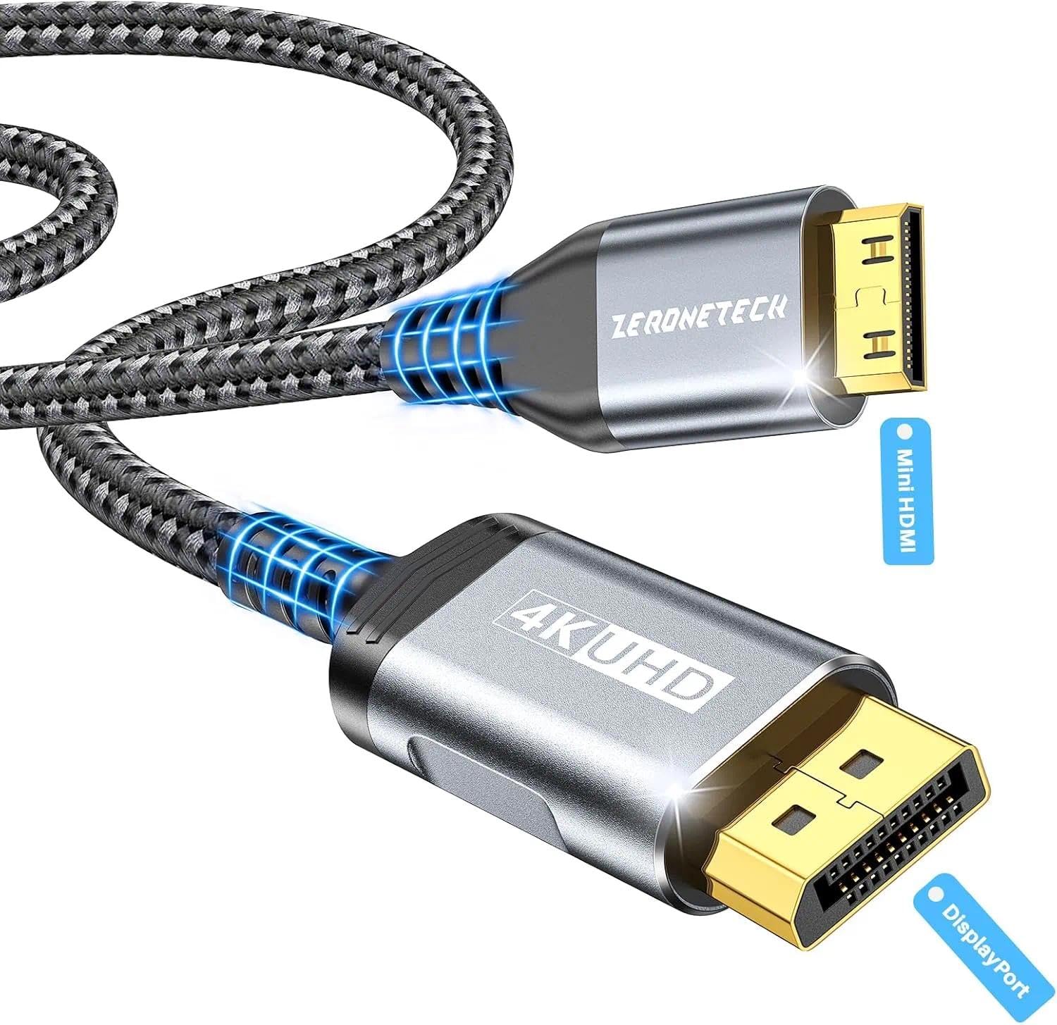 Amazon.co.jp: DisplayPort to Mini HDMIケーブル 3M、4K@60Hz UHD