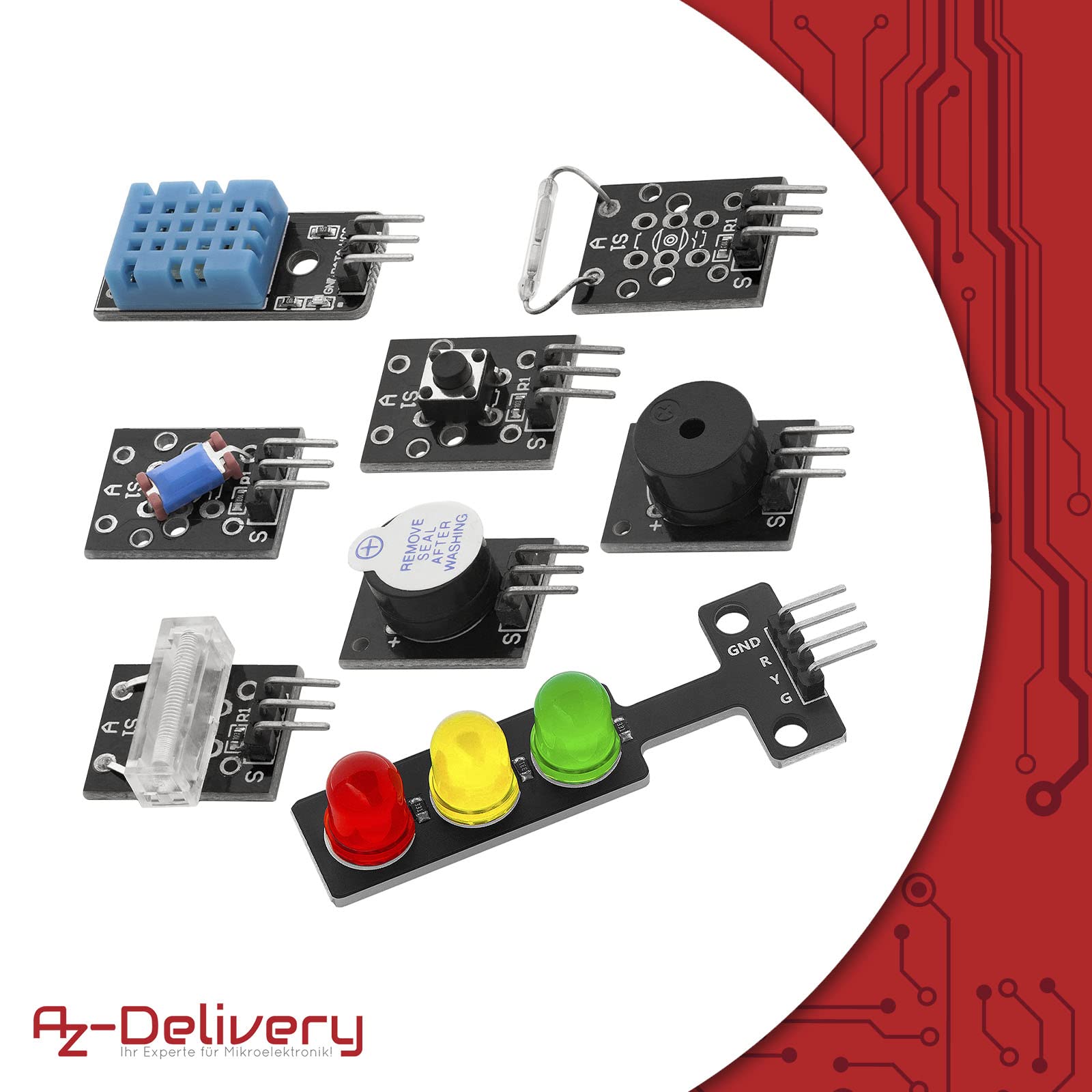 AZDelivery 35 w 1 Sensor Kit Zestaw modułów i akcesoriów kompatybilny z Arduino, Raspberry Pi i innych mikrokontrolerów