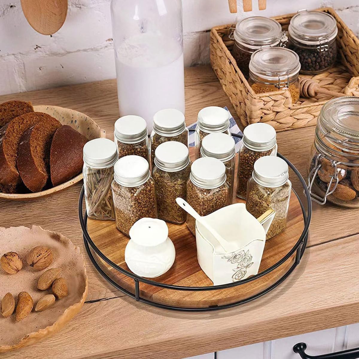 Drehbarer Gewürzaufbewahrungsbehälter und Eisen mit Multifunktionalem Design für Küche und Badezimmer Praktischer Küchen Organizer mit Drehfunktion