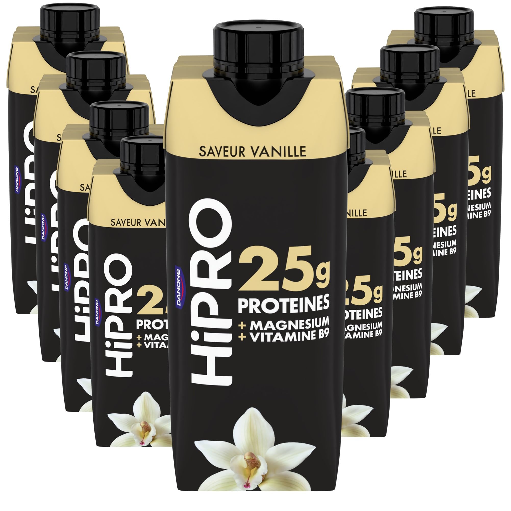 Hipro Boisson Protéinée Goût Vanille, 8 x 330ml
