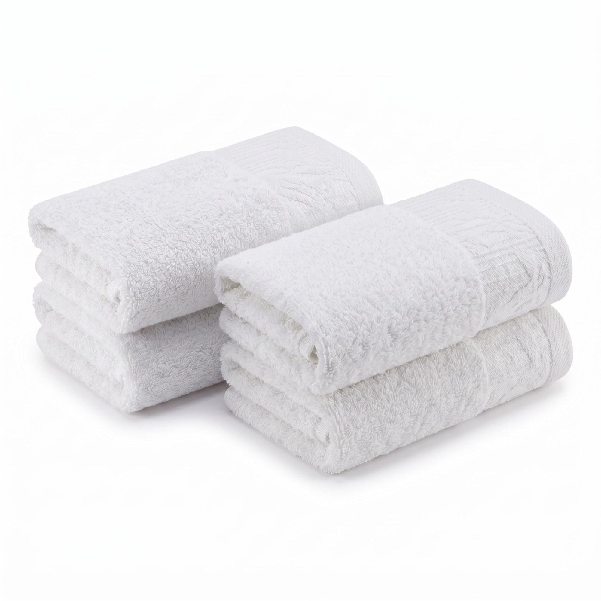 Superior Asciugamani in cotone (set da 4), bordo jacquard floreale, peluche, morbidi asciugamani per spa, palestra, bagno, cucina, arredamento, base per la casa, asciugatura quotidiana, collezione