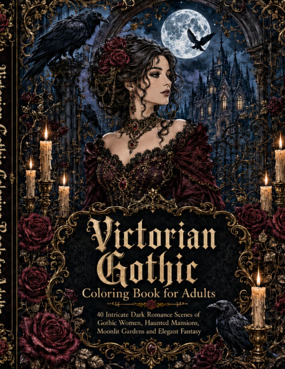 Victorian Gothic Fantasy Coloring Book: 40 Intricate Dark Romance Scenes of Gothic Women, Haunted Mansions, Moonlit Gardens and Elegant Fantasy