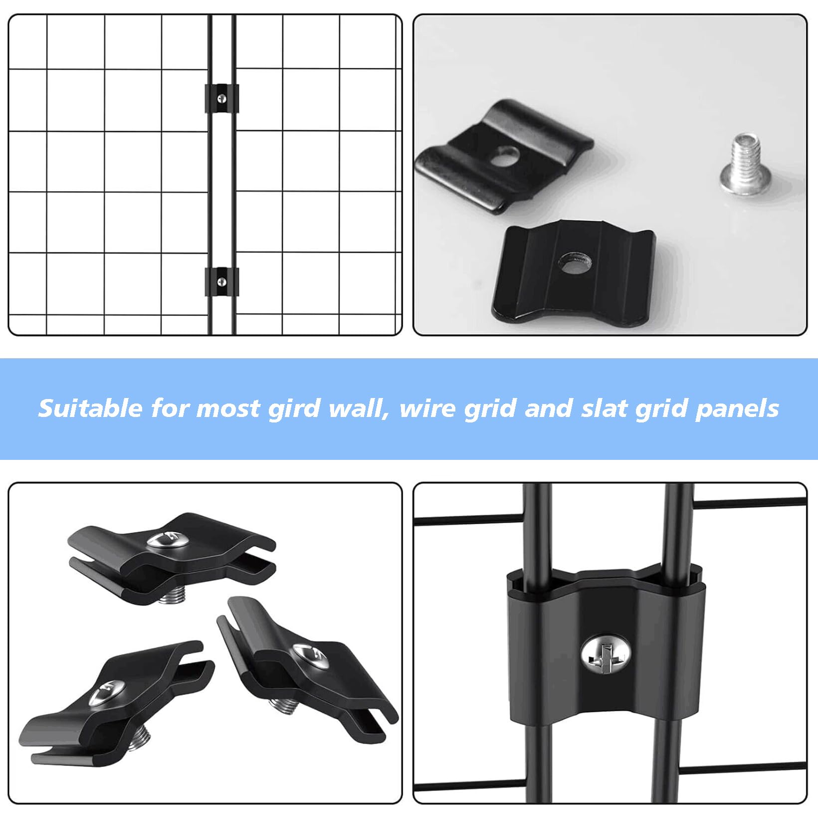 20 Pack Black Display Panel Connectors Grid Panel Joining Clips 20-Pack ...