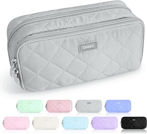 Miniatura 15 de Sooez Estuche grande para lápices, bolsa para lápices extra grande con 8 compartimentos, bolsa para bolígrafos de apertura amplia, organizador