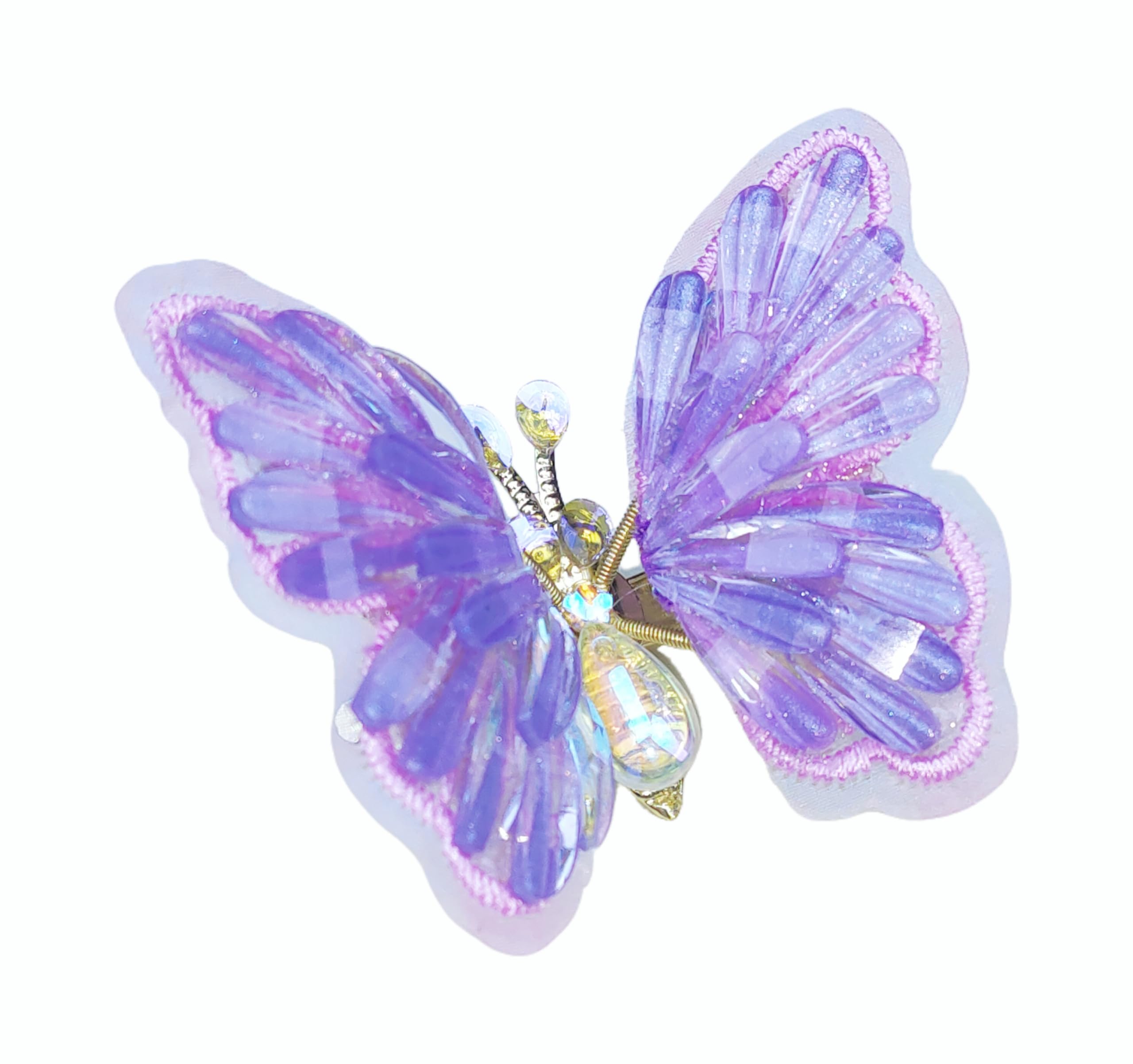 Giguer Dancing Butterfly Hair Pin Flaping Wings Bobby Pins Girl Women for Bag for Hats Fashion Deaddress Purple Tj01zs02