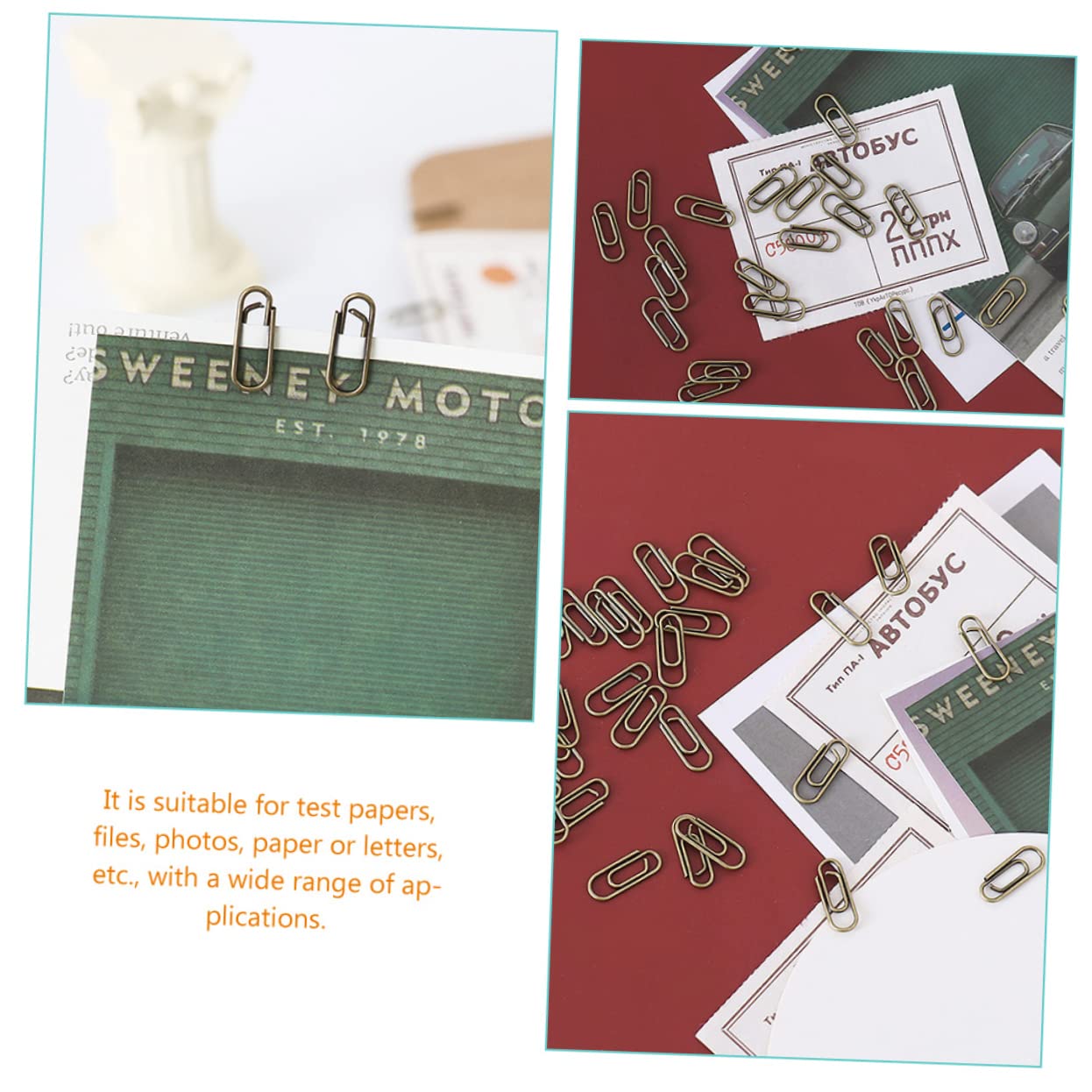 SHINEOFI 500pezzi Graffette Metalliche Retro Per Ufficio e Scuola Clip Per Documenti Multiuso Struttura Robusta e Affidabile Facili Da Usare