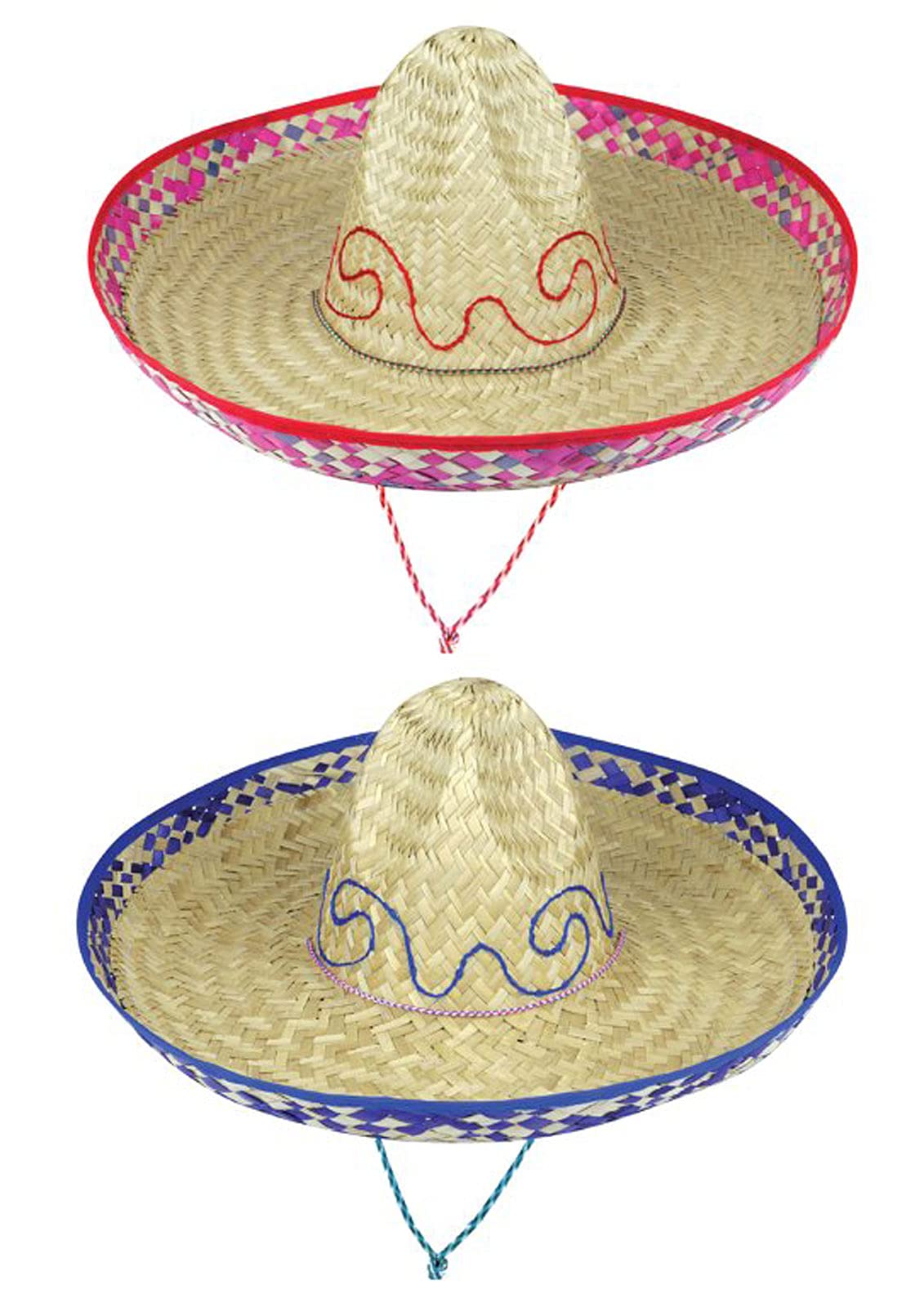 GCC Fashion Store Assorted Sombrero Embroidered Straw Mexican Hat Men's Spanish Style Fancy Dress Hat