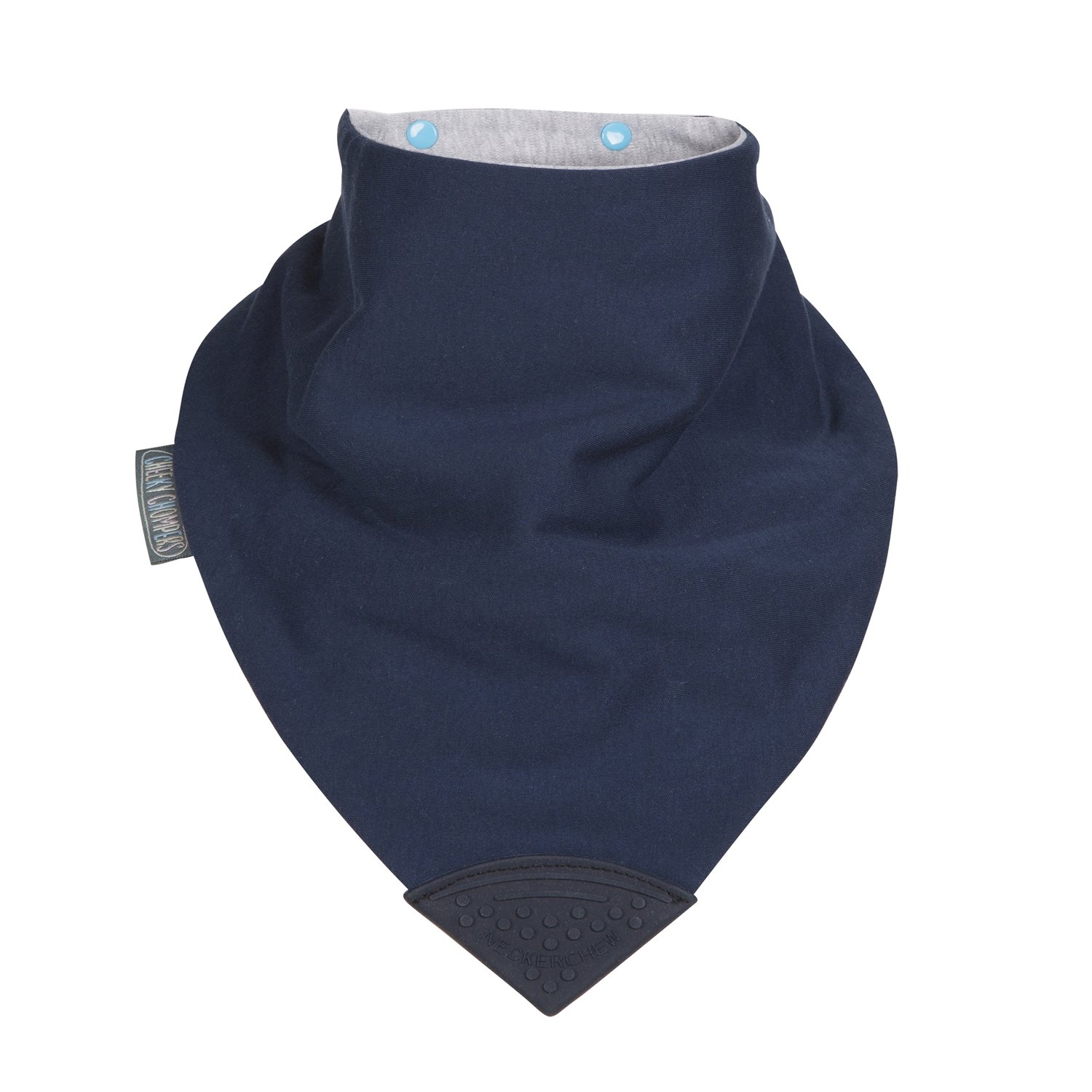 Cheeky ChompersAll Needs Bandana Bibs with Oral Sensory Chew | Single Reversible Bib with 2 Designs: Navy & Grey | Oral, Motor, Anxiety Relief | Safe & Hygienic | Medium Size for Older Children
