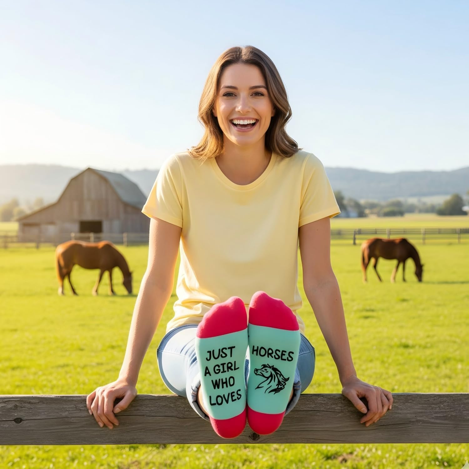 Zmart Funny Animal Socks for Women - Horse Cow Gifts, Pig Goat Duck Chicken Socks for Teens - Image 2