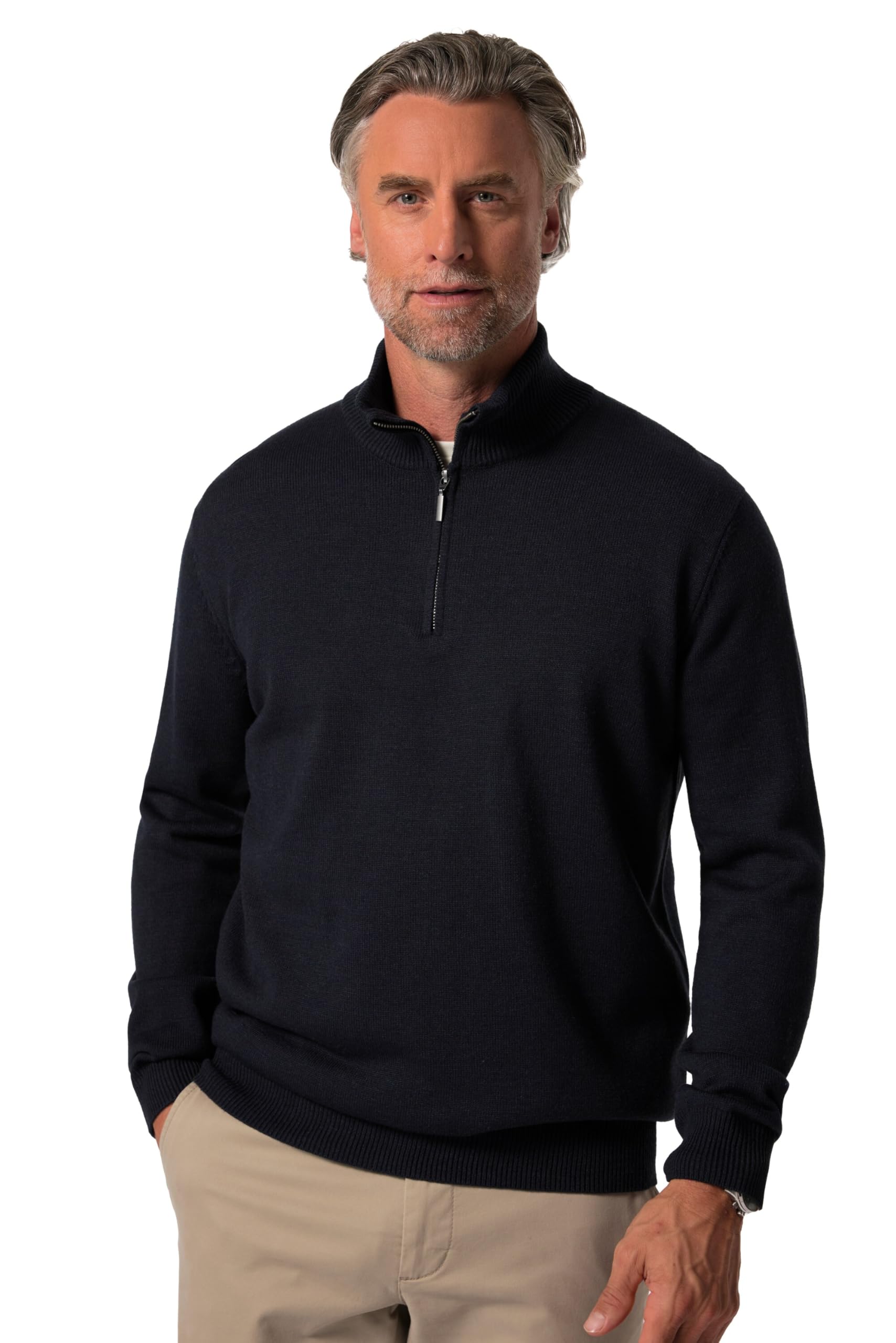 Boston Park Herren große Größen Übergrößen Menswear L-8XL Troyer, Strick, Zippkragen 832920