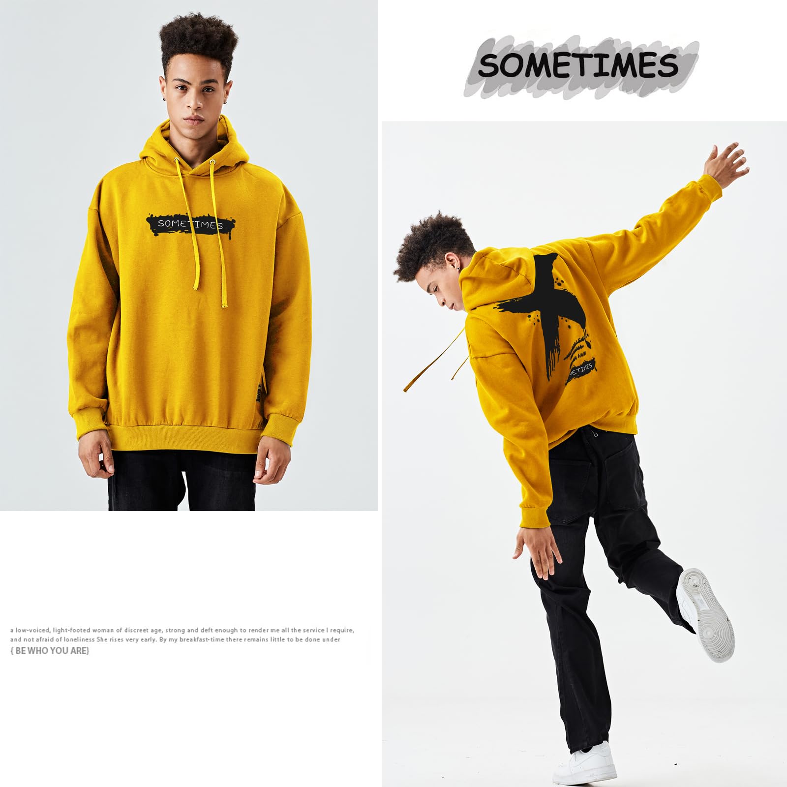 Moshtashio Felpa Uomo con Cappuccio Unisex Hip Hop a Maniche Lunghe Sweatshirt Pullover Uomo Felpe Stampa di Lettere Hoodie Uomo Autunno Inverno