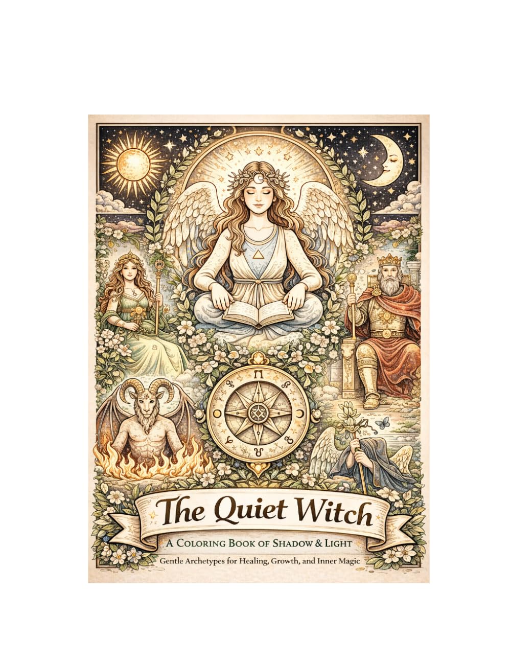 The Quiet Witch: A Coloring Book of Shadow & Light: Tarot card collection (Still Healing,Still Unhinged)