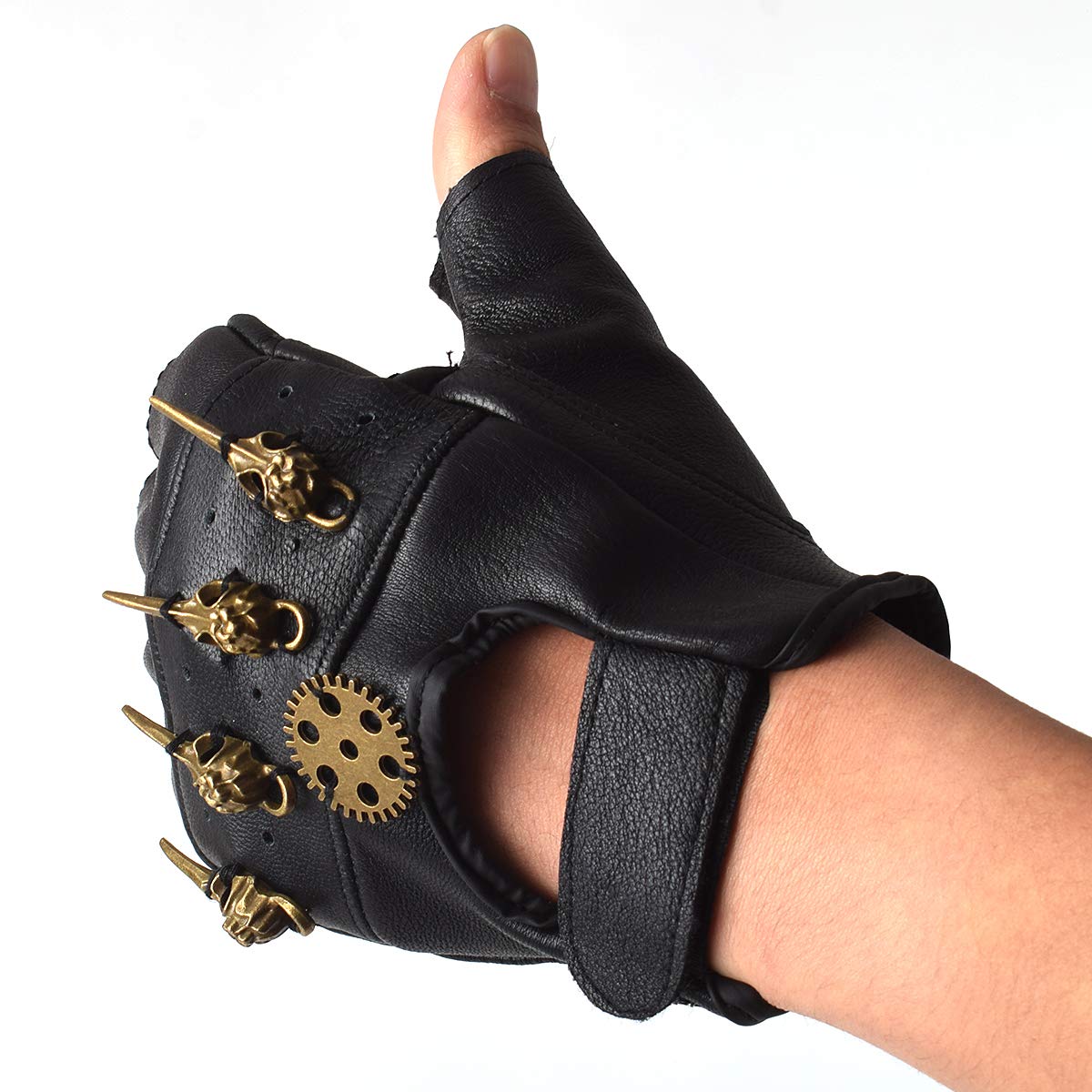 GRACEART Gants Steampunk gothique Hommes Fingerless Mittens