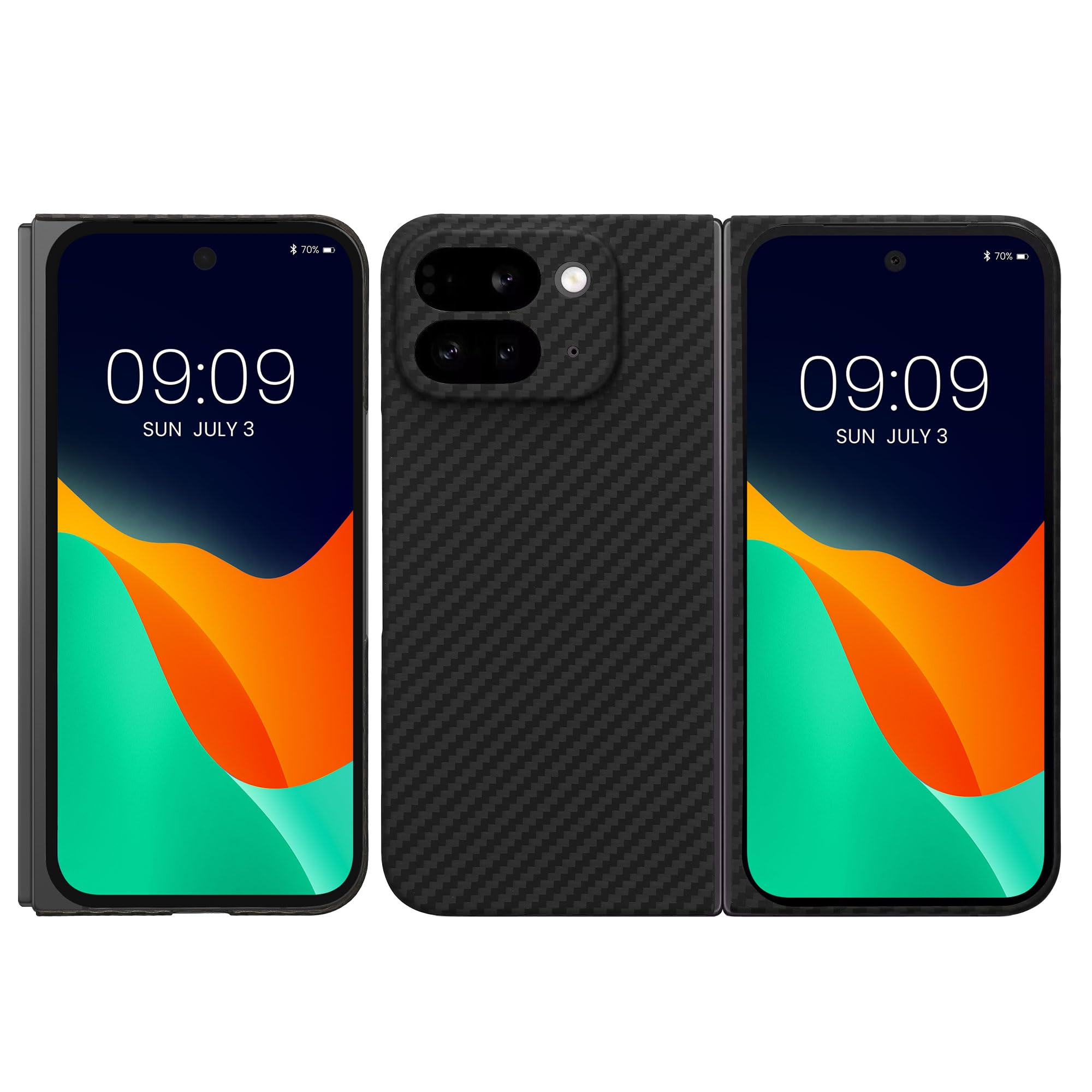 kalibriAramid Fiber Case Compatible with Google Pixel 9 Pro Fold - Case Super Slim Strong Protective Phone Cover - Black Matte