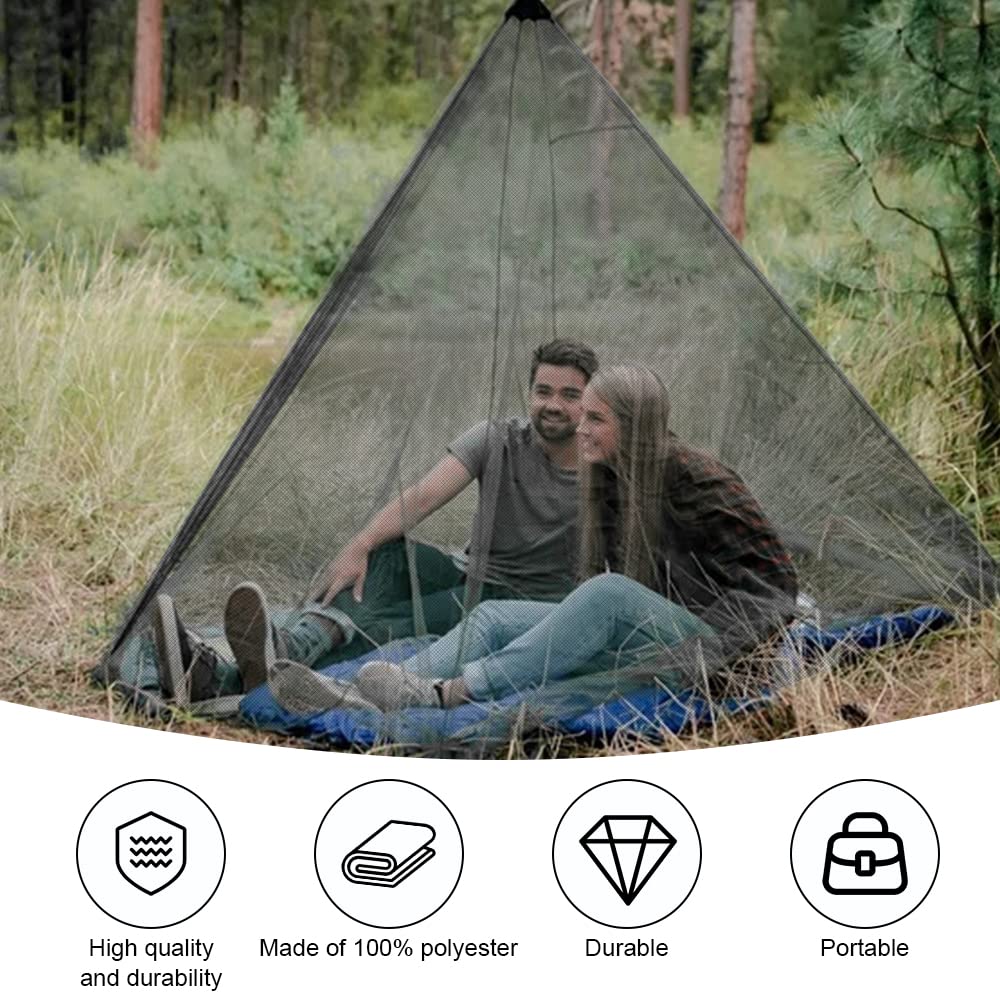Moustiquaire Pour Lit De Camping - 1 Place - 220x120x100 Cm - Sac Inclus - Protection Anti-moustiques Ultra-fine