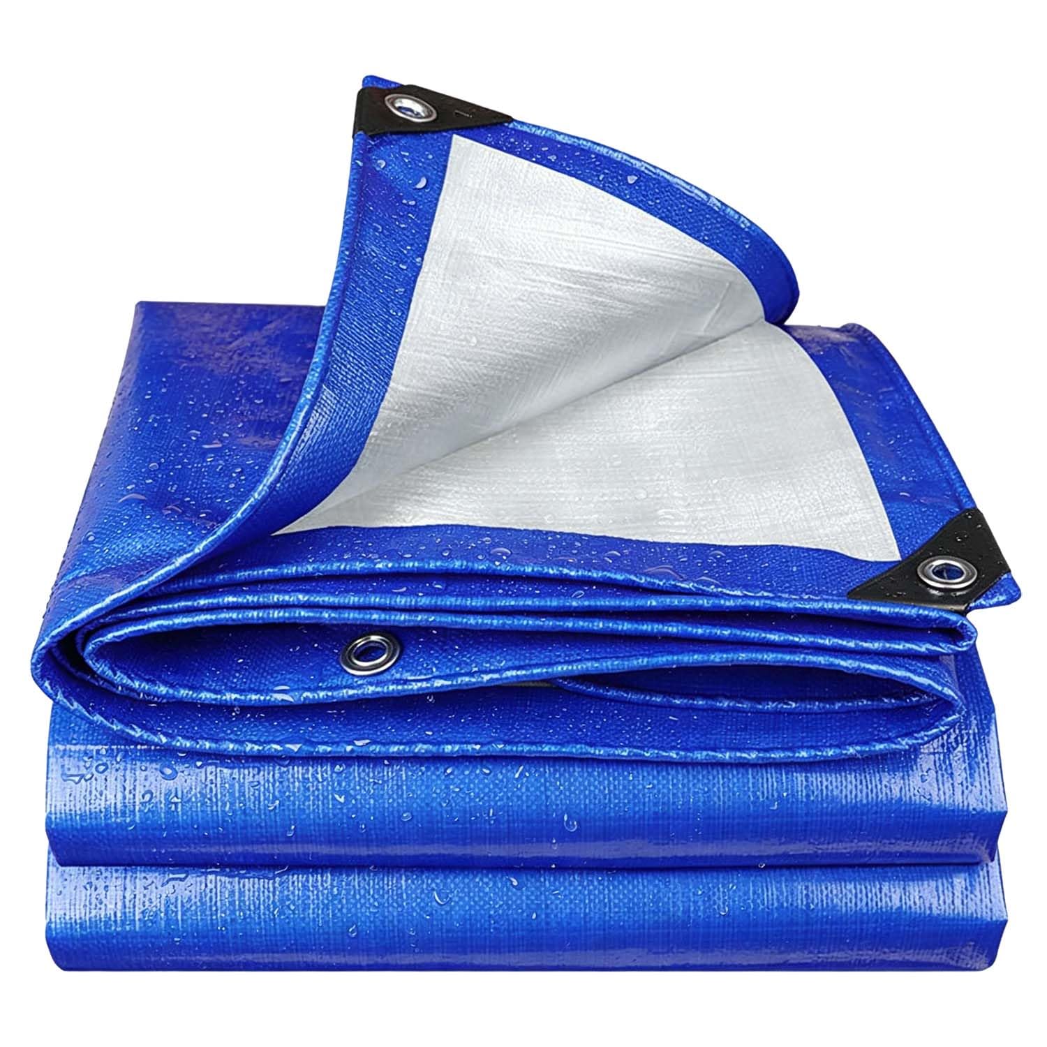 Ffsaacol 1 Heavy Duty Tarp, Pe Tarpaulin Outdoor Waterproof Tarp Cover, Uv Resistant, Tear Proof And Easy To Install Protective Sheet For Boat & Roof 7X30ft/2X9m
