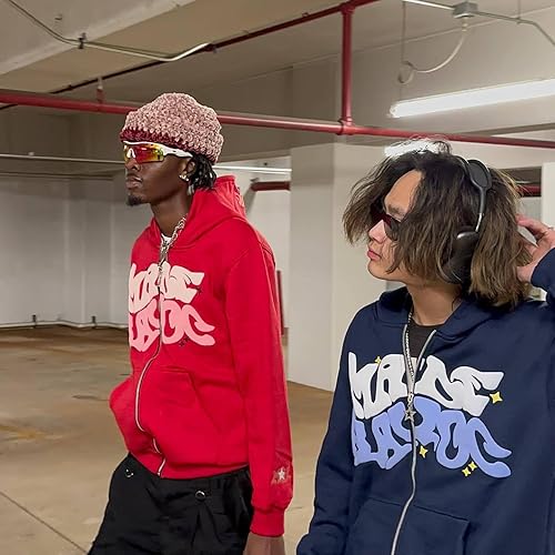 Miniatura 3 de ZFOFLIK Y2k Clothes - Sudadera con capucha y cremallera para hombre, sudadera de gran tamaño para mujer, ropa de calle punk Harajuku