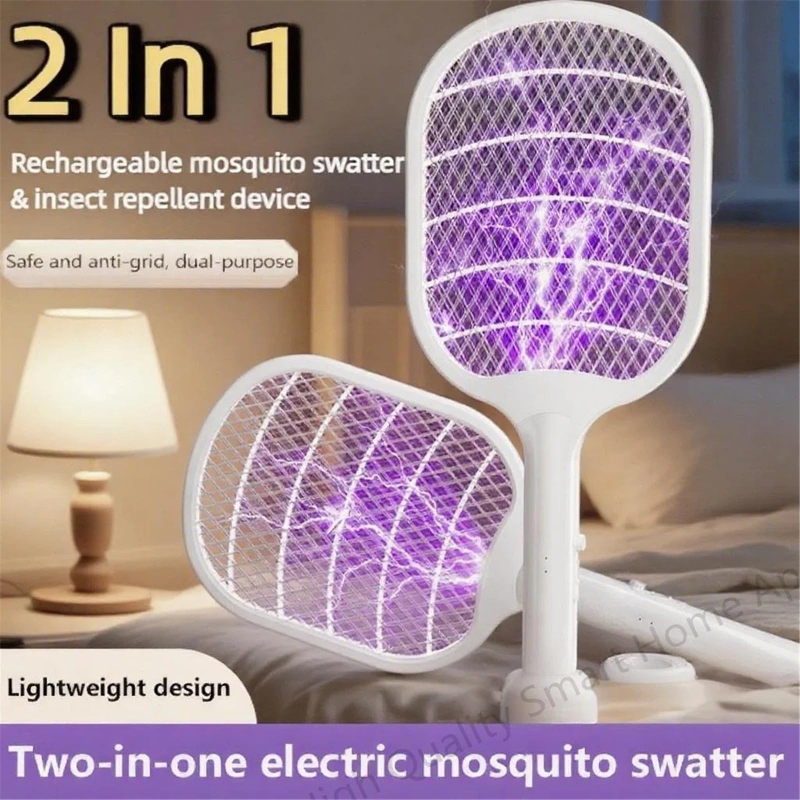 Lampada antizanzare ricaricabile 2 in 1 e scaccia-zanzare elettronico automatico per uso domestico