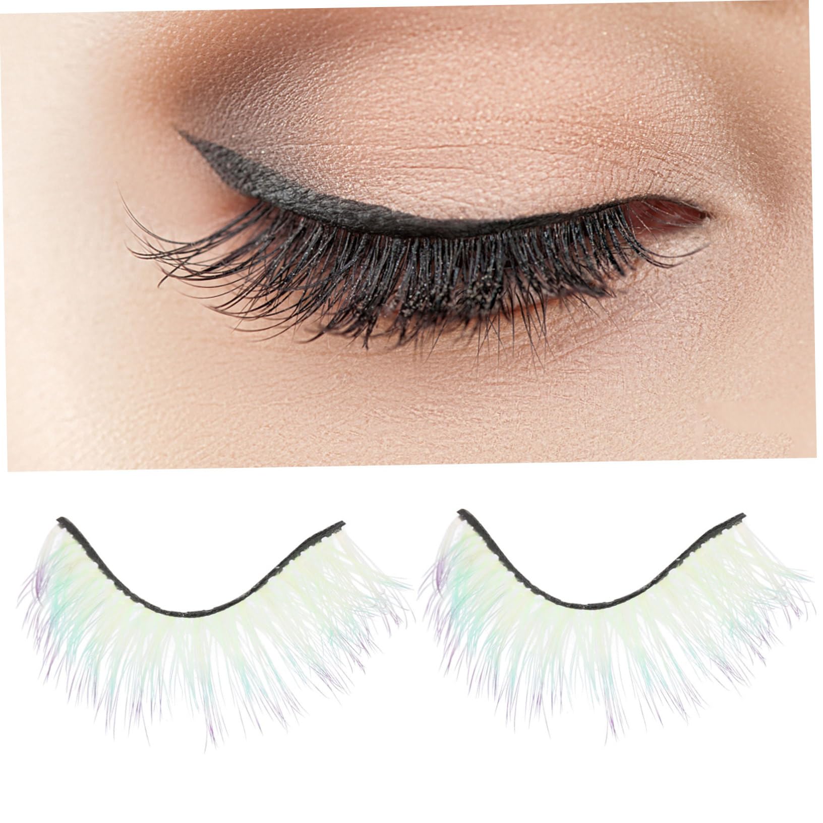 Baluue 20paia Ciglia Finte Fluo Per Donne Extension Di Ciglia Colorate e Leggere Per Makeup e Occasioni Speciali
