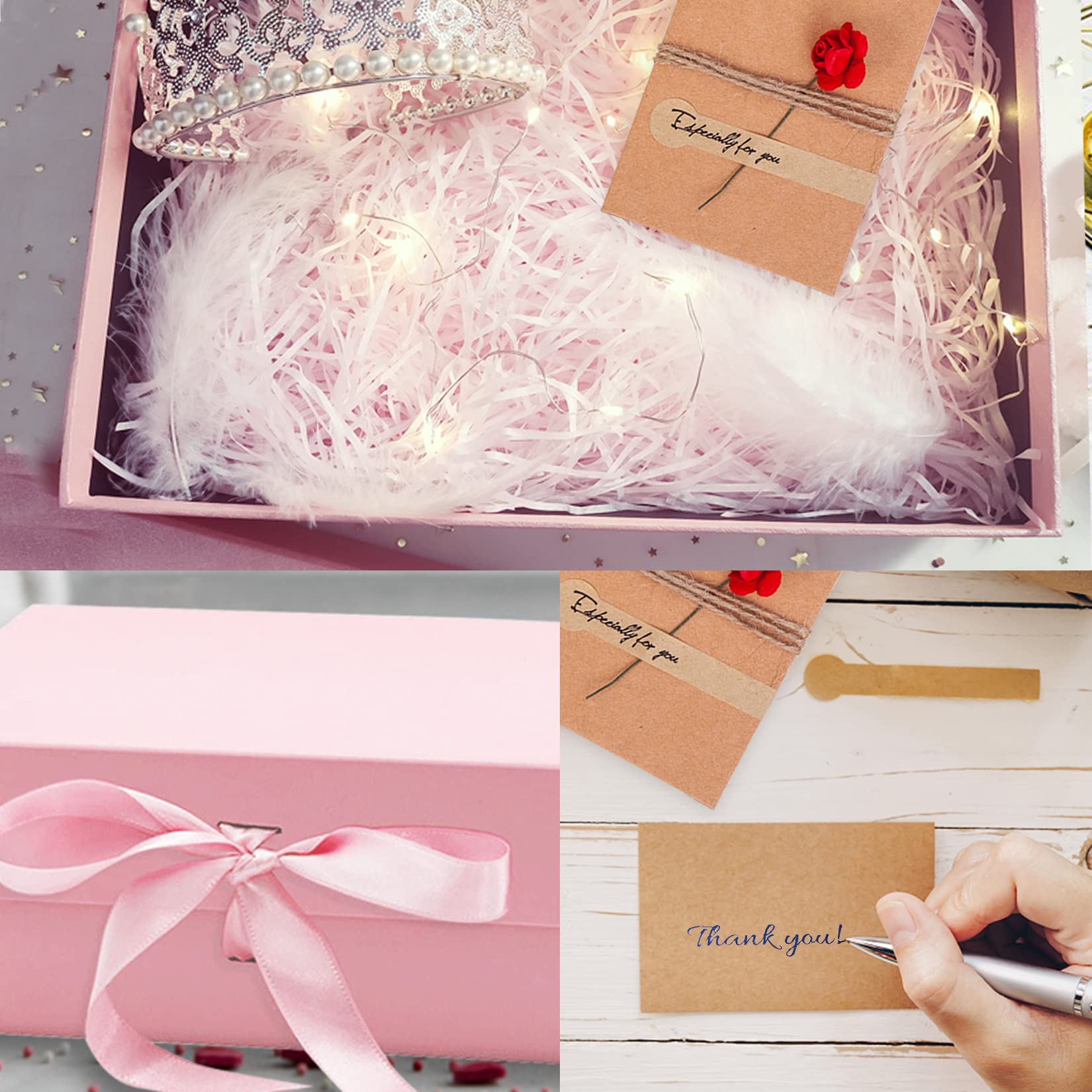 Idota Boîte Cadeau Magnétique Blanche Avec Ruban - Grand Format 31,2x27x8 Cm Pour Mariage, Anniversaire, Noël