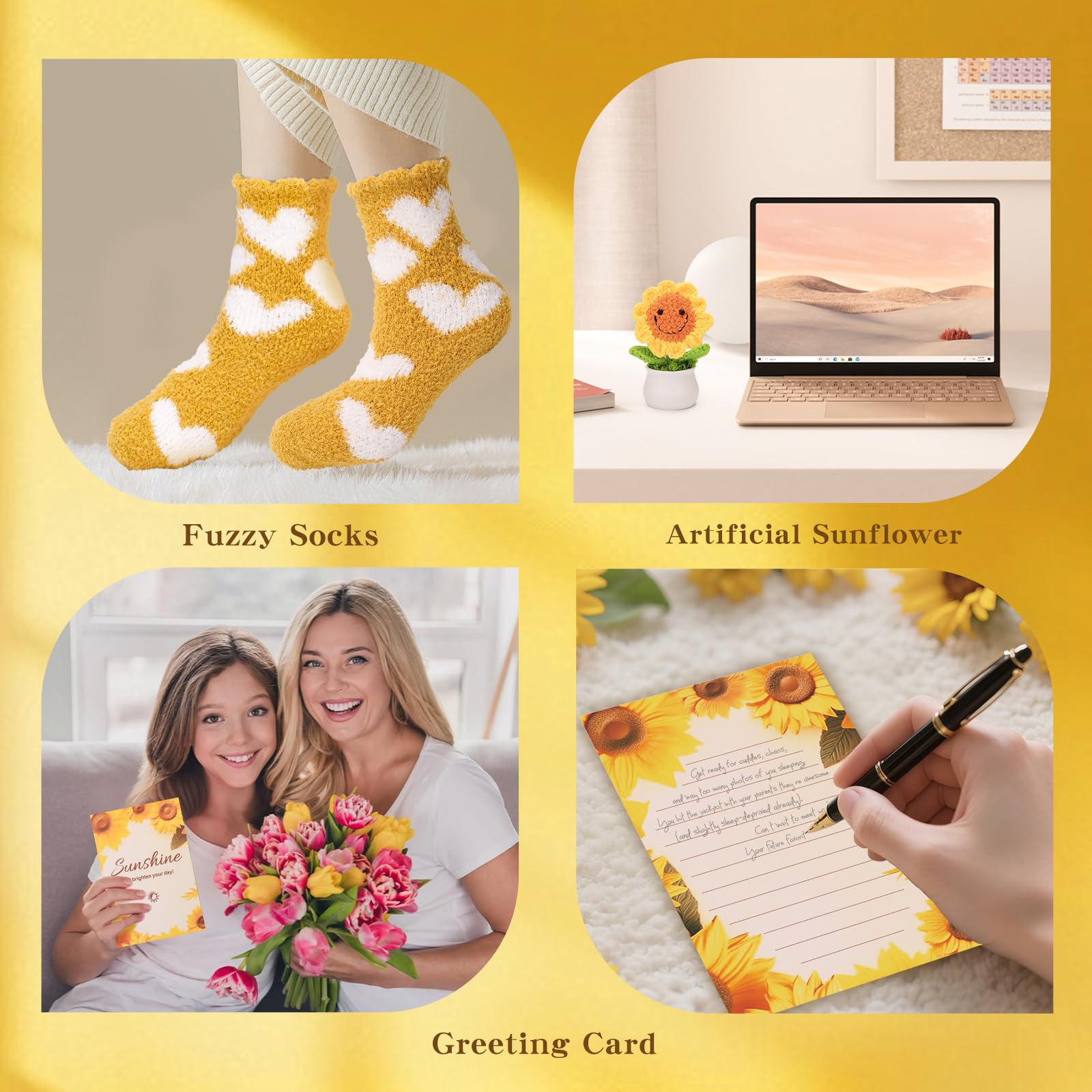 Sunshine Cestas de Regalo para Mujeres Hermanas Set de 7 Piezas Cuidado Personal Amistad