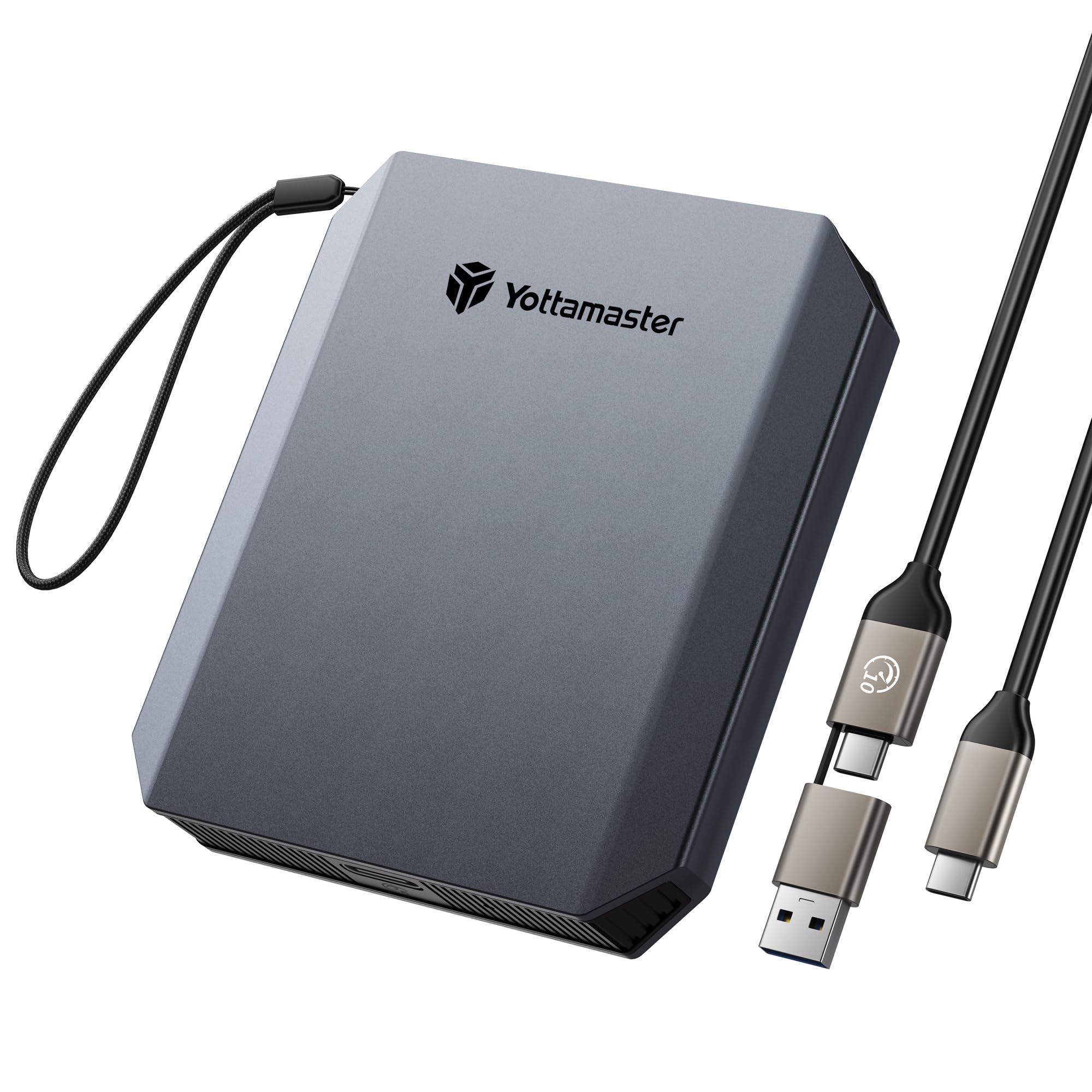 SSD Esterno Yottamaster 512GB 460MB/s - Portatile Con Cavo 2-in-1 USB-C/A, Laccetto, Compatibile Con IPhone 16 Pro Max E 4K ProRes, Per Smartphone, Tablet E PC