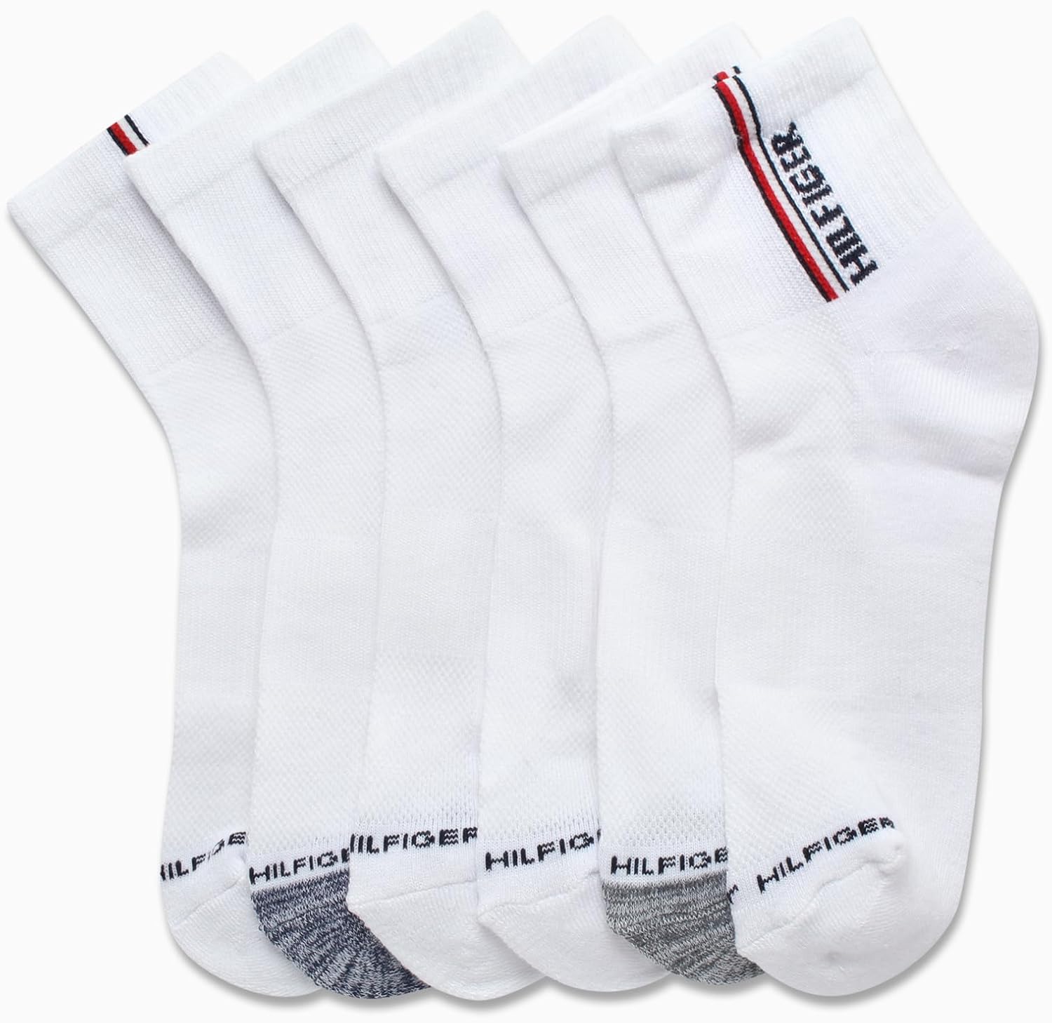 Tommy Hilfiger Mens Quarter Socks - 6 Pack Soft Cushioned Athletic Performance Ankle Socks for Men with Arch Support - Image 4