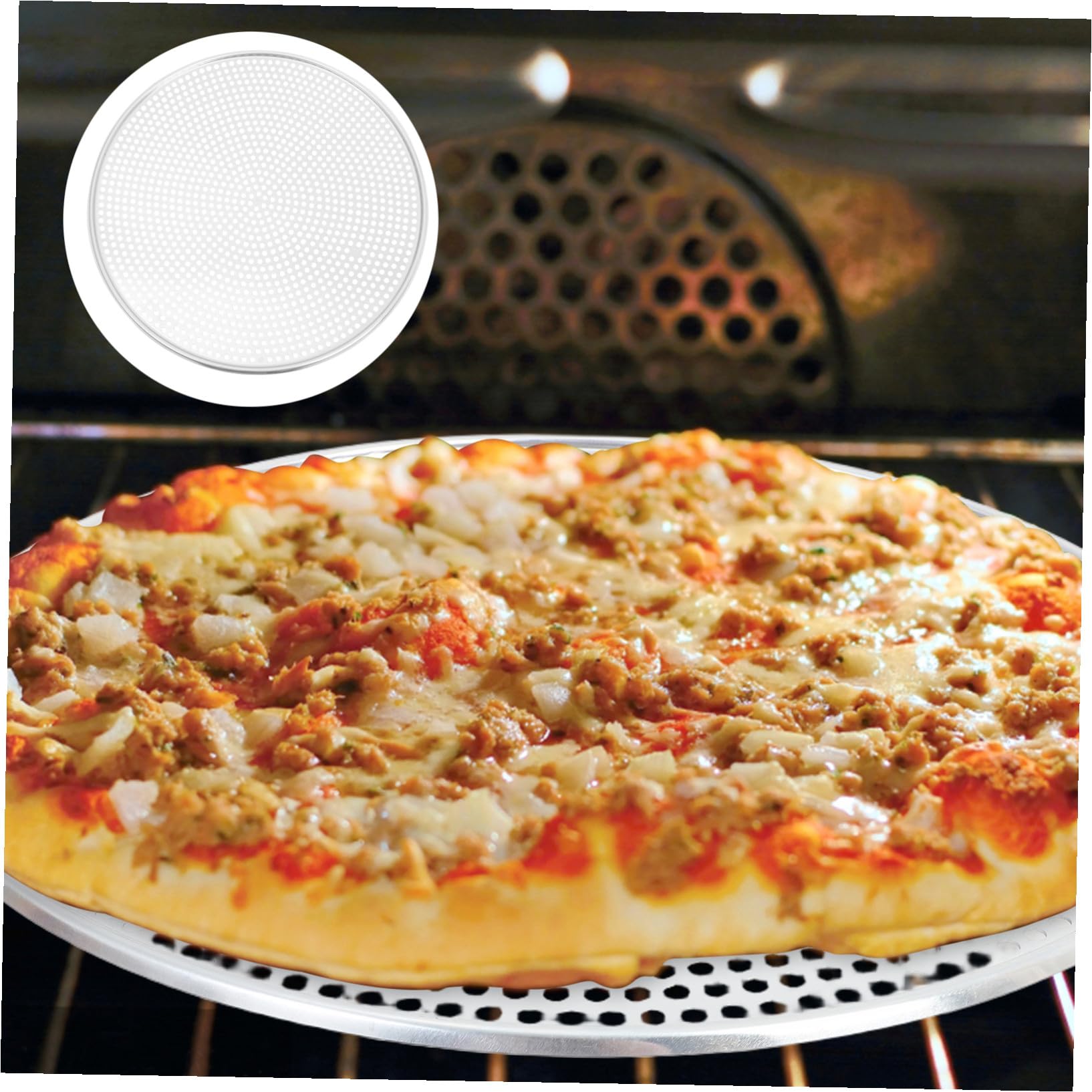 Ipetboom Teglia per Pizza Rotonda in Alluminio 16 Pollici Forata