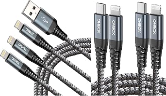 ohbox 3Pack 6ft iPhone Charger Cable +2Pack 6FT Type C to iPhone Cable Compatible with iPhone 14 13 12 11 Pro Max XS XR X 8 7 6S 6 Plus SE