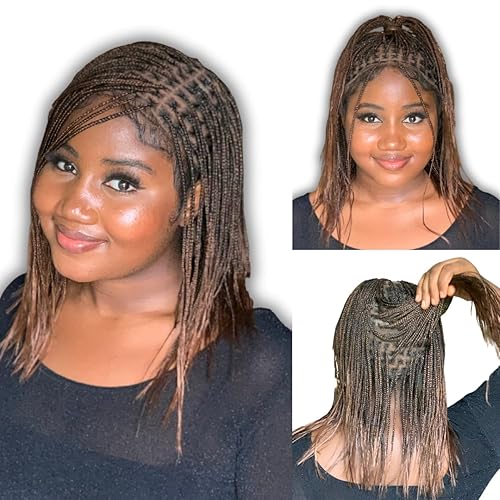 Peluca trenzada tipo caja, pelucas trenzadas sin nudos para mujeres negras, con gorra de encaje suizo completo 360 sin pegamento y cabello humano de disponible en Yaxa Costa Rica