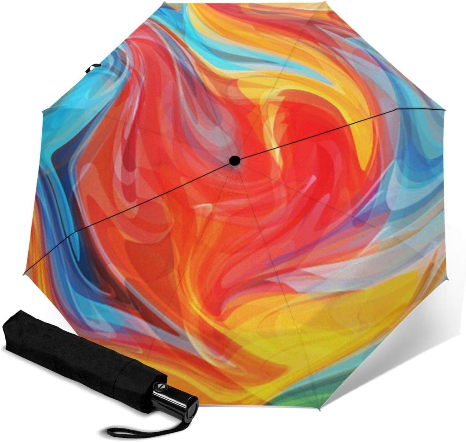 Automatic Umbrella,Artistic Effect Colorful Printed Folding