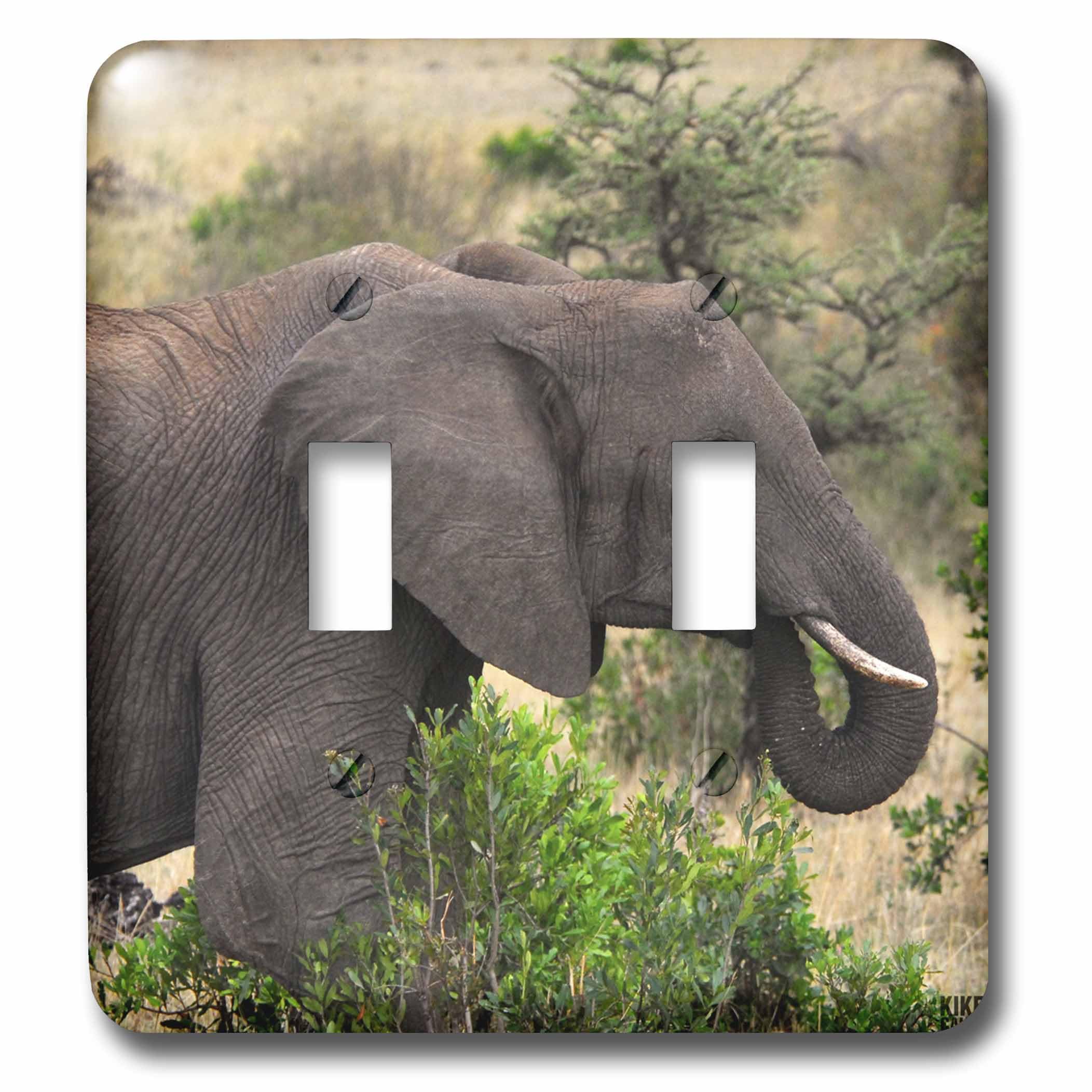 Interruptor doble de alta calidad con diseño de elefante de Masái Mara