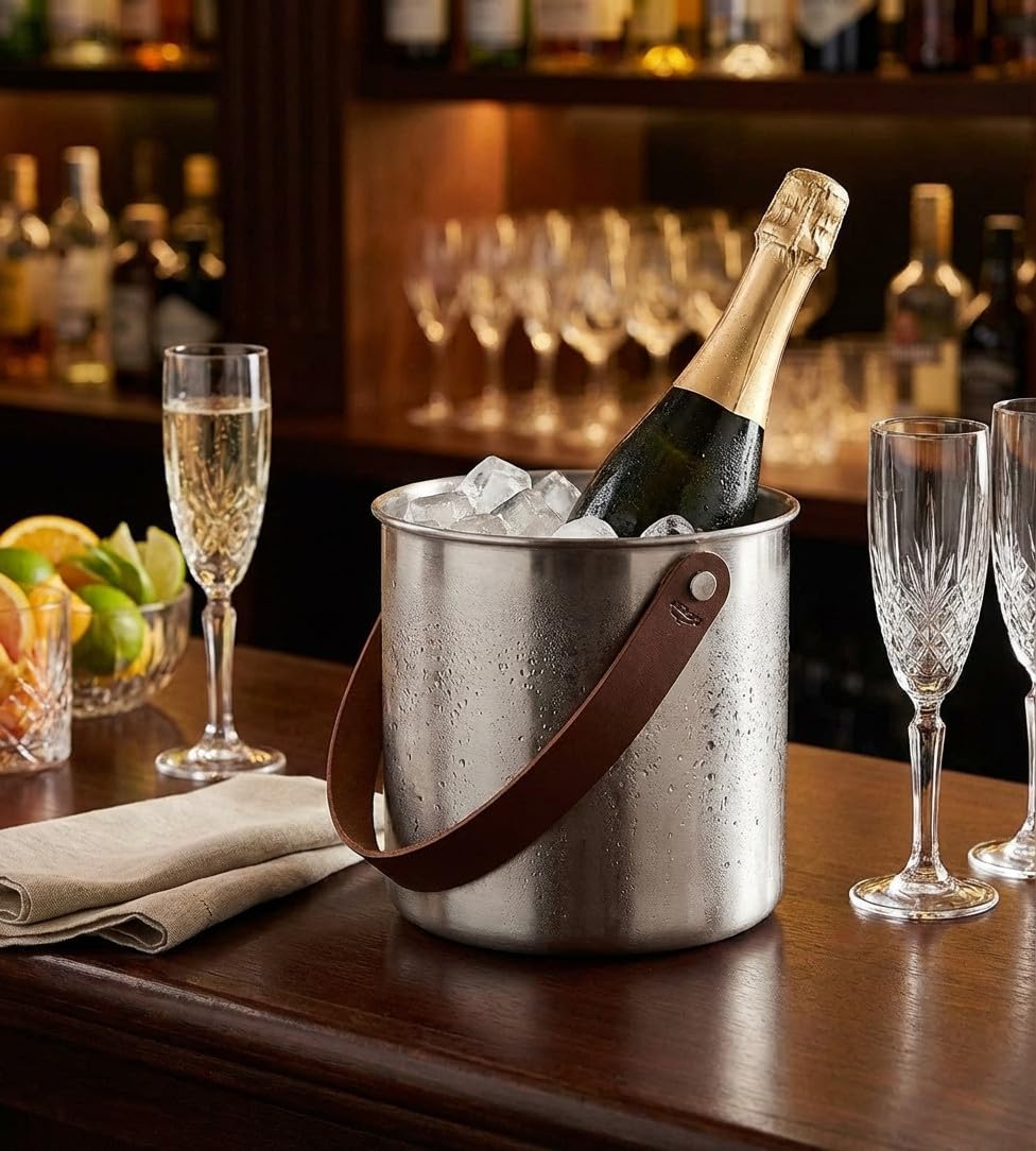 Suinga Cubitera inoxidable moon 5,6 litros | Cubitera acero inox 5,6 L para enfriar bebidas y hielo