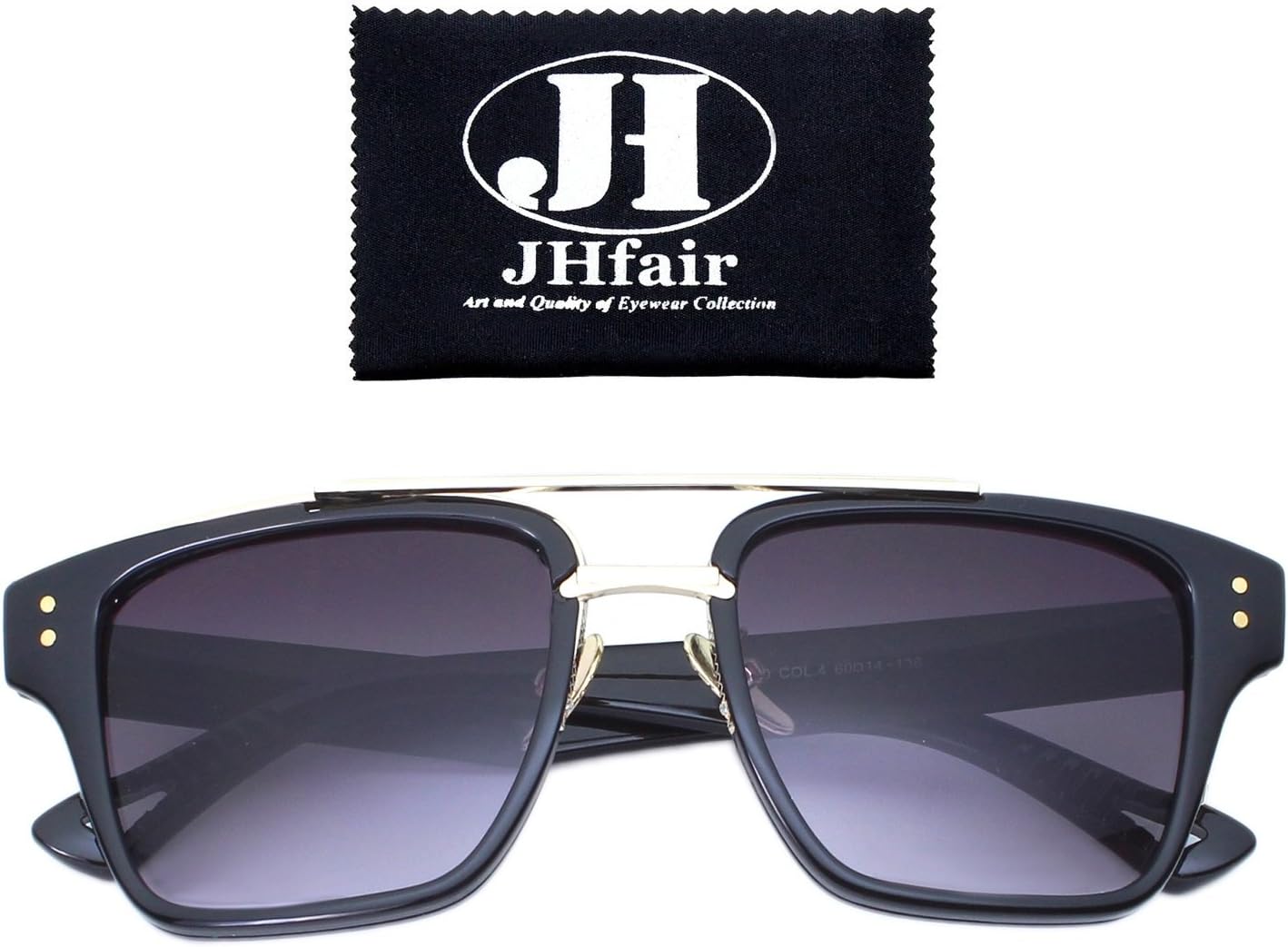 Designer Square Aviator Wayfarer Fashion Women Mens Sunglasses Metal Bar